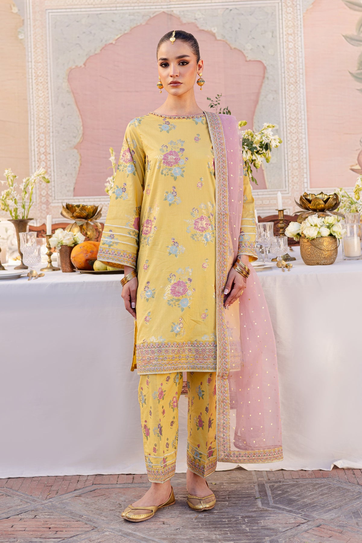 Gilt 3Pc- Printed Lawn Dress