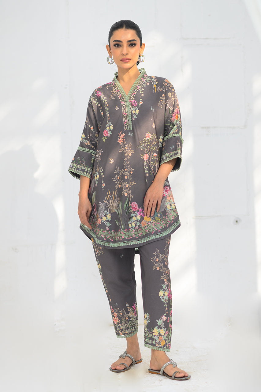 Unstitched Chiffon - MPC-22-203-Deep and Sea Green
