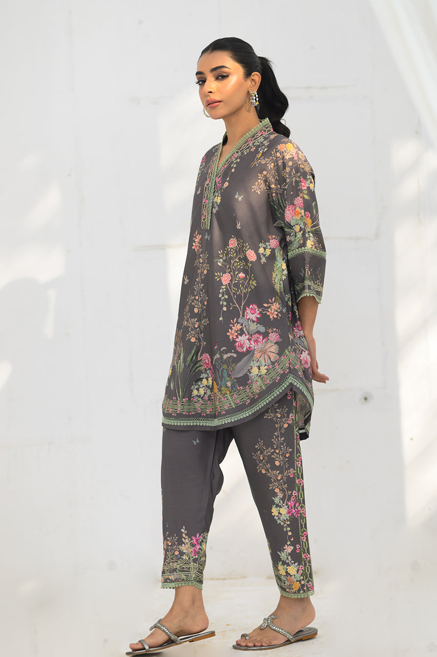 Unstitched Chiffon - MPC-22-203-Deep and Sea Green