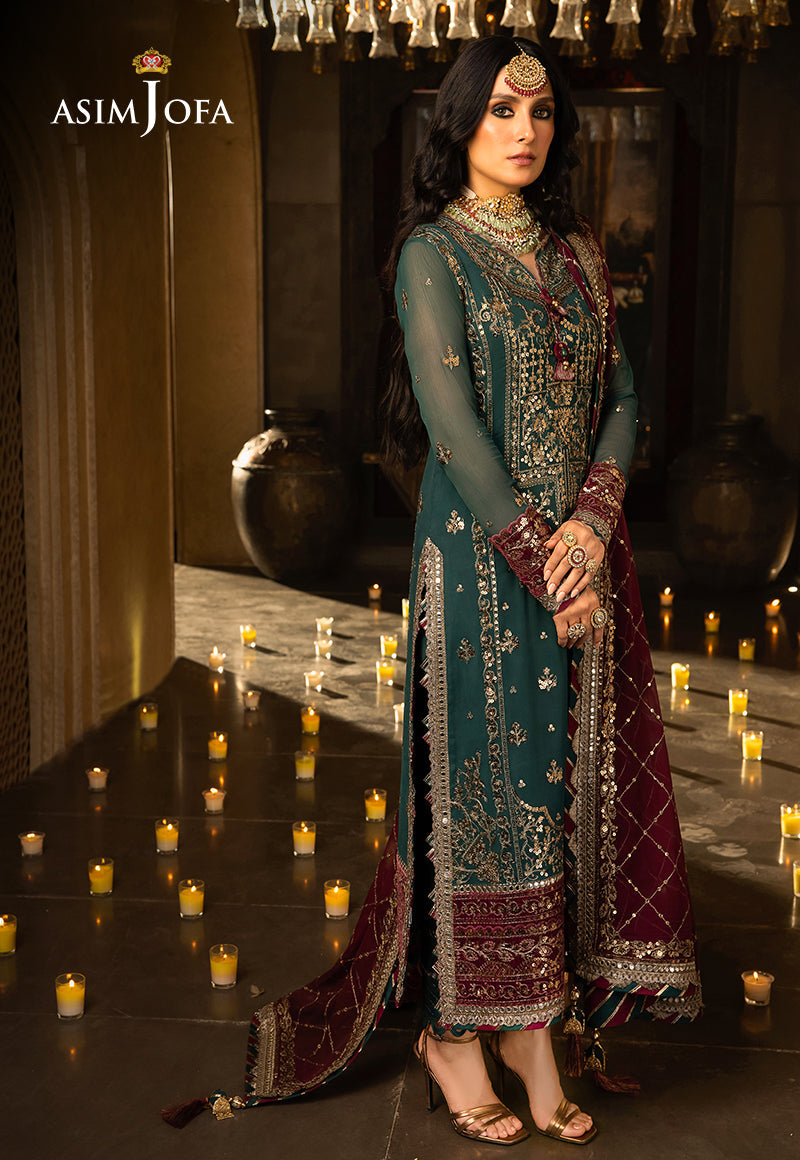 AJVF-09 EMBROIDERED CHIFFON 3 PCS