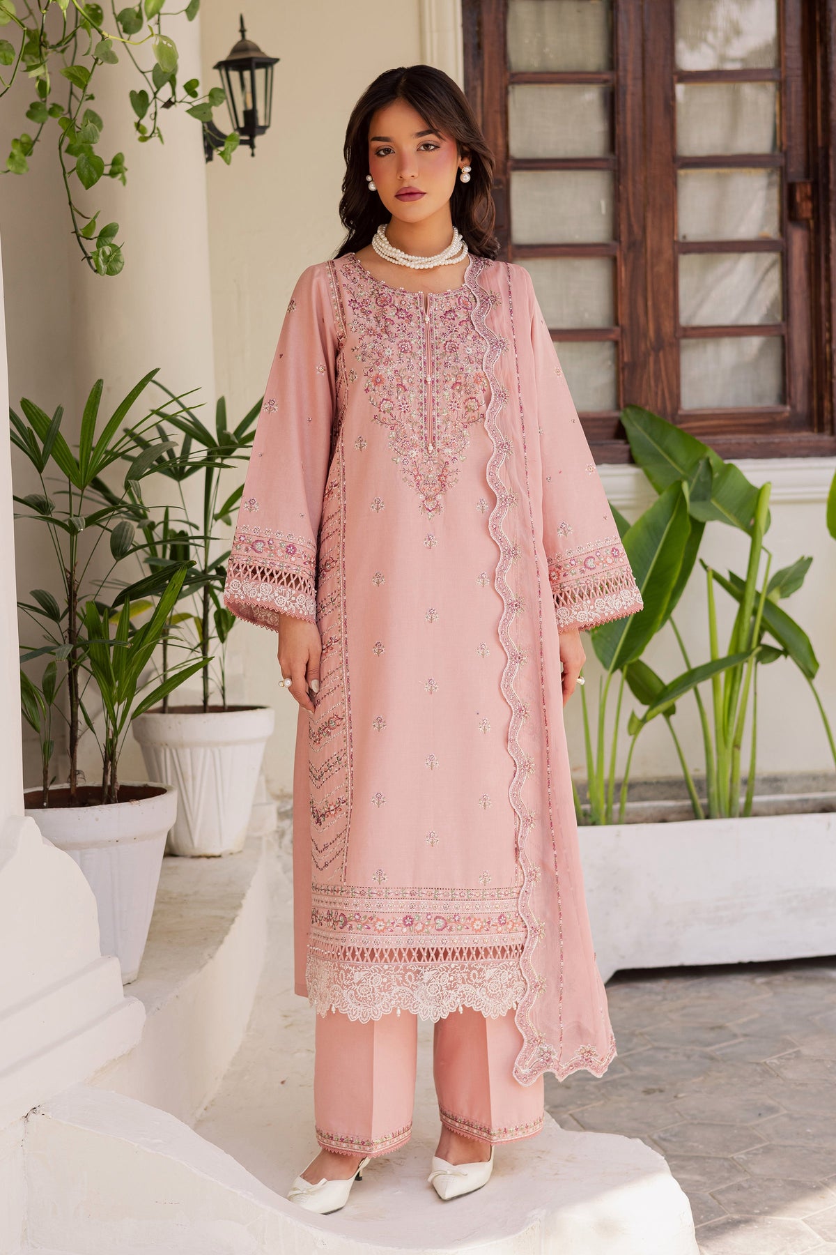 Gulzaar 3Pc - Embroidered Khaddar Dress