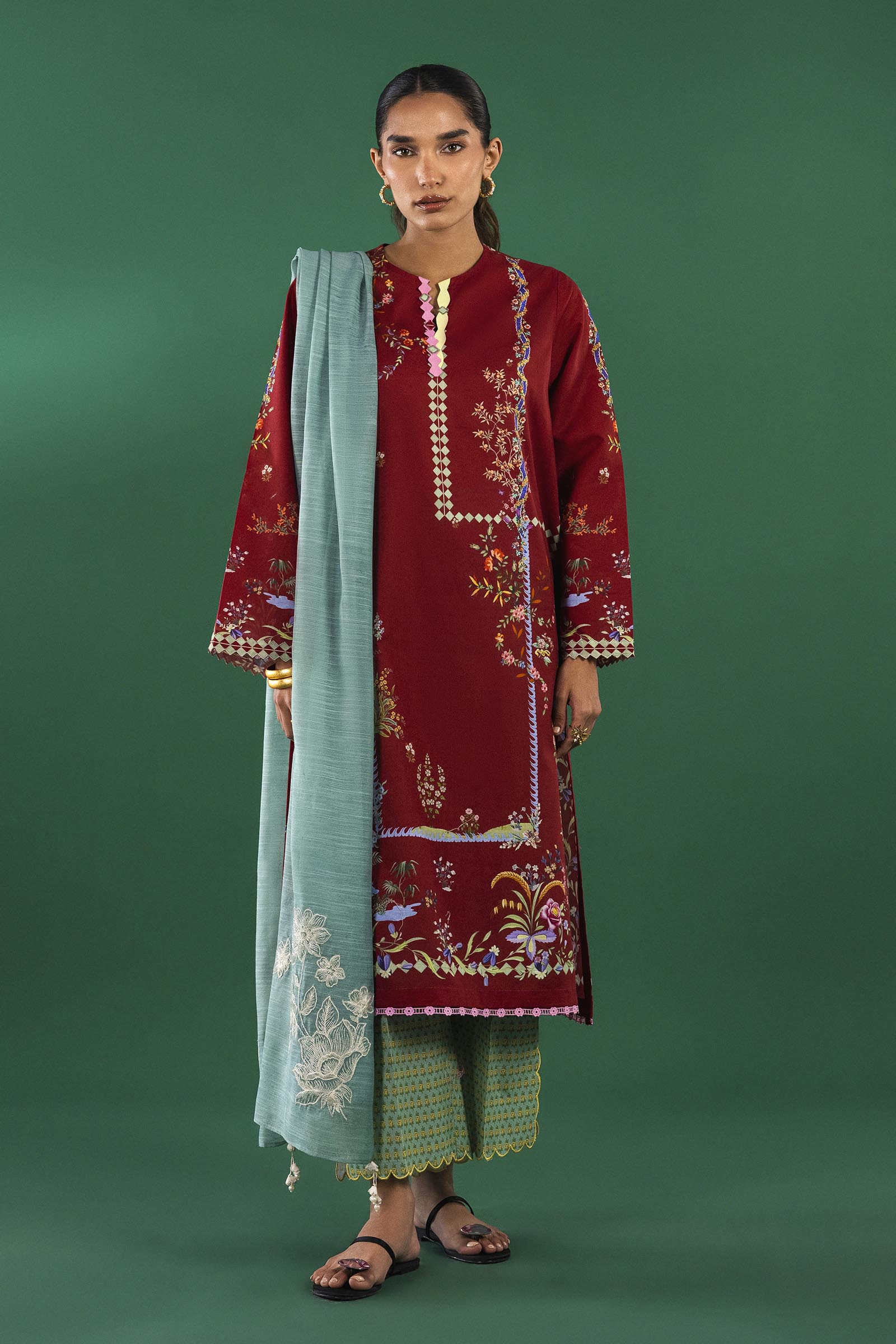 Unstitched 3 Piece Lawn Suit