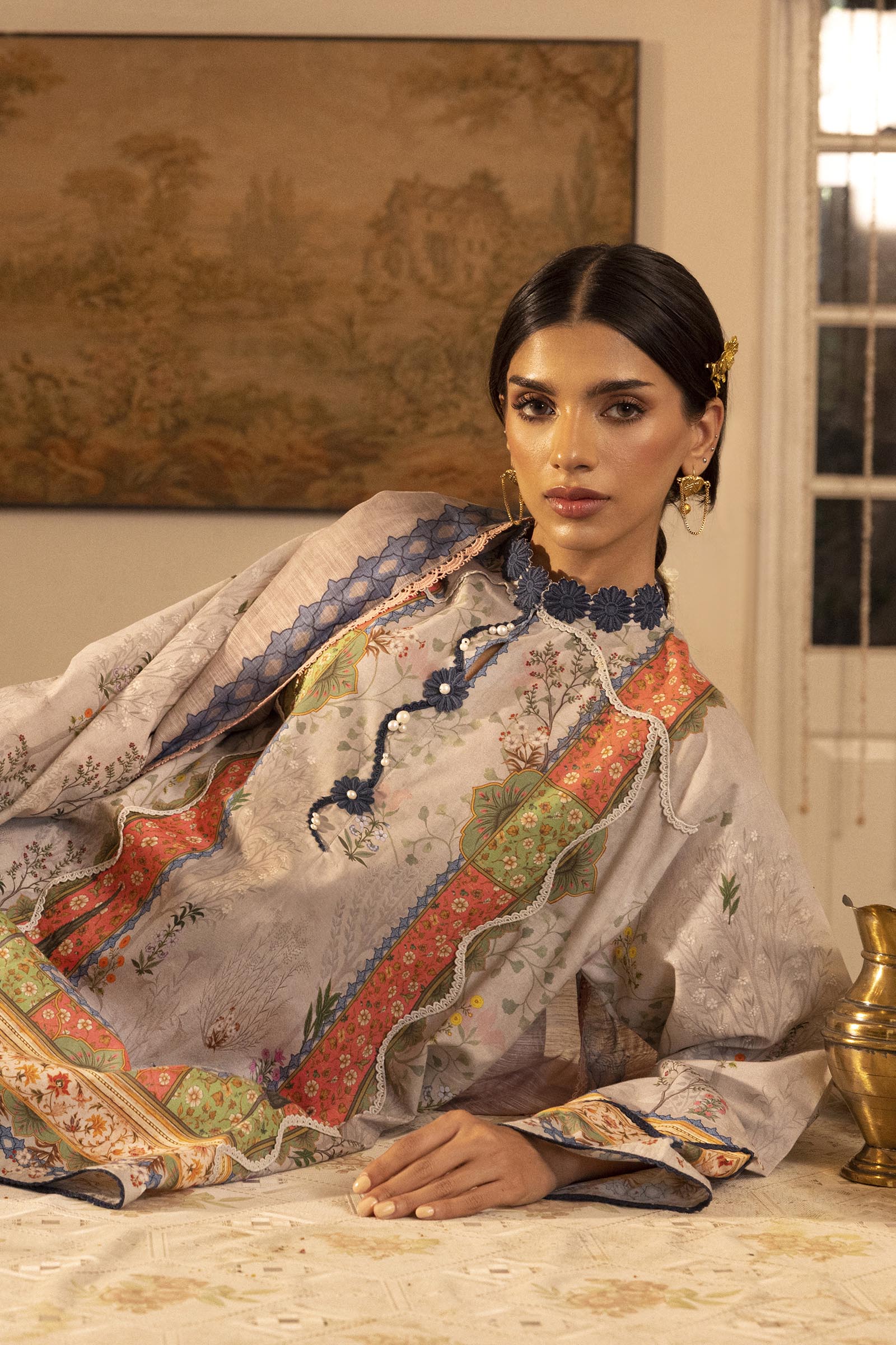 Unstitched 3 Piece Lawn Suit
