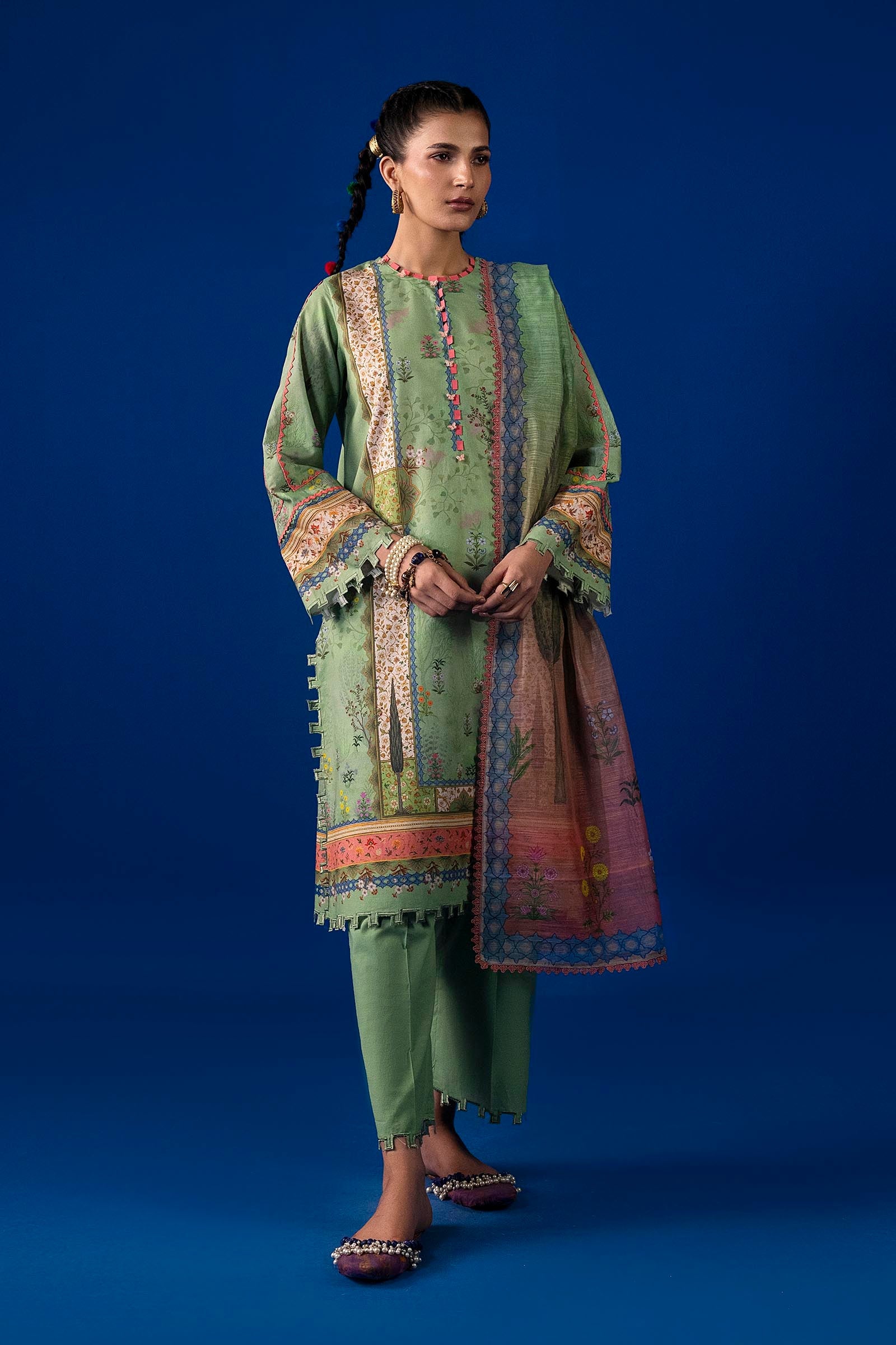 Unstitched 3 Piece Lawn Suit