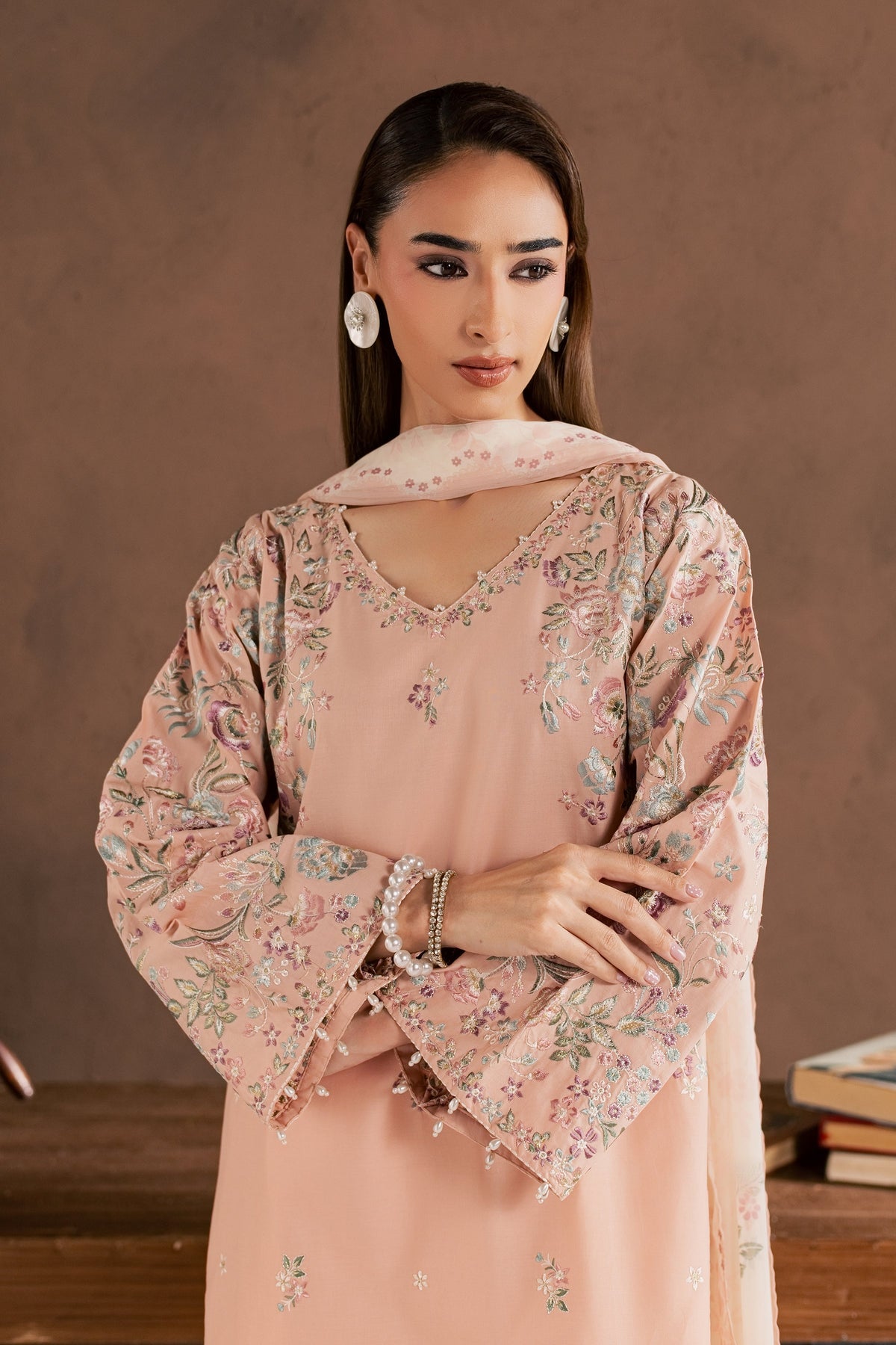 Humain 3Pc - Embroidered Cambric Pret