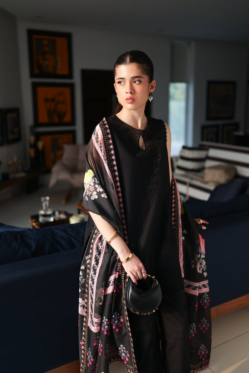 JET BLACK LUXURY EMBROIDERED 3 PCS SET (NPA3-25430)-READY TO WEAR