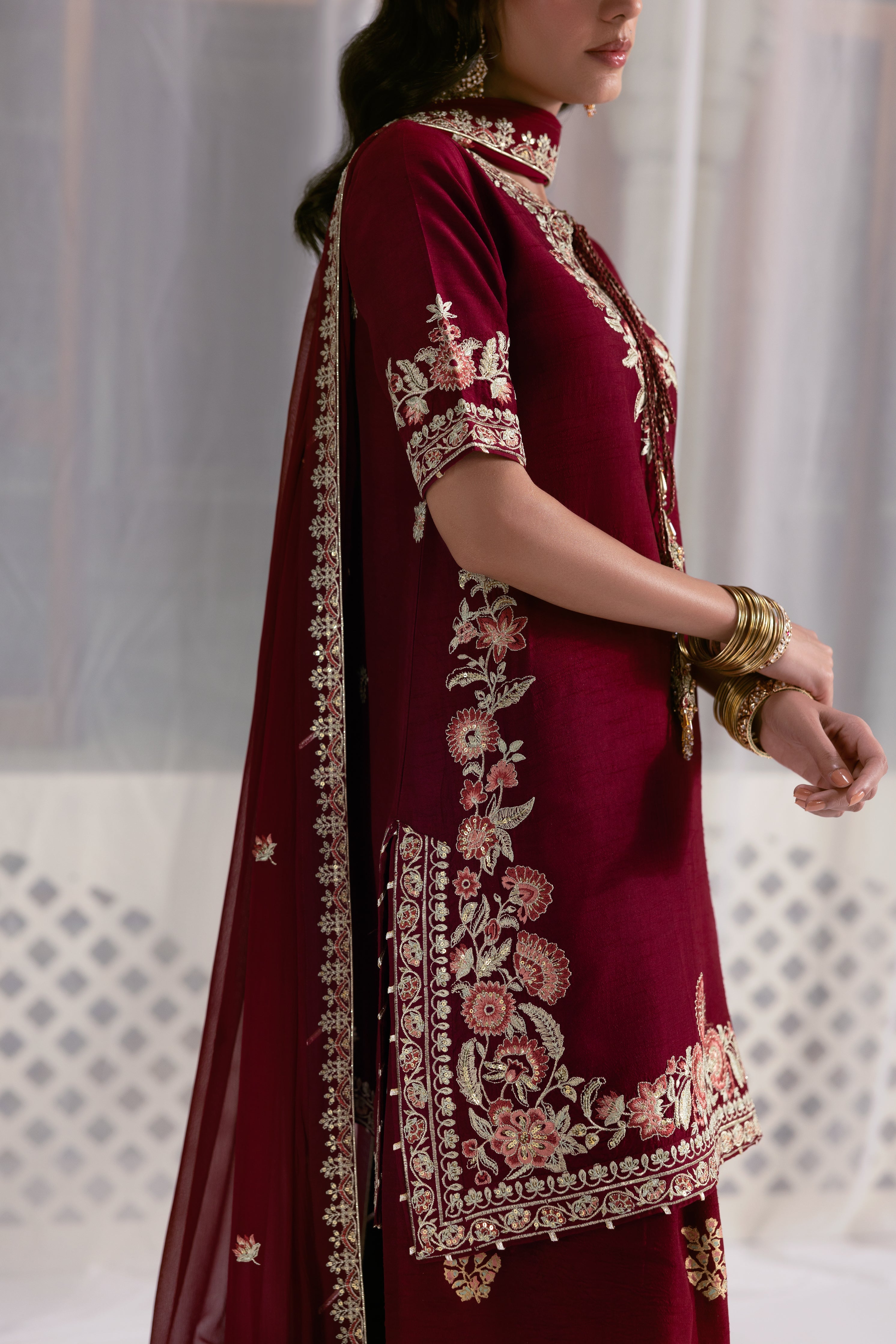 MAROON FARSHI LUXURY WEDDING EDIT 2025 (NPA3-25435)-TAKING ORDERS FOR SEPEMBER 2026