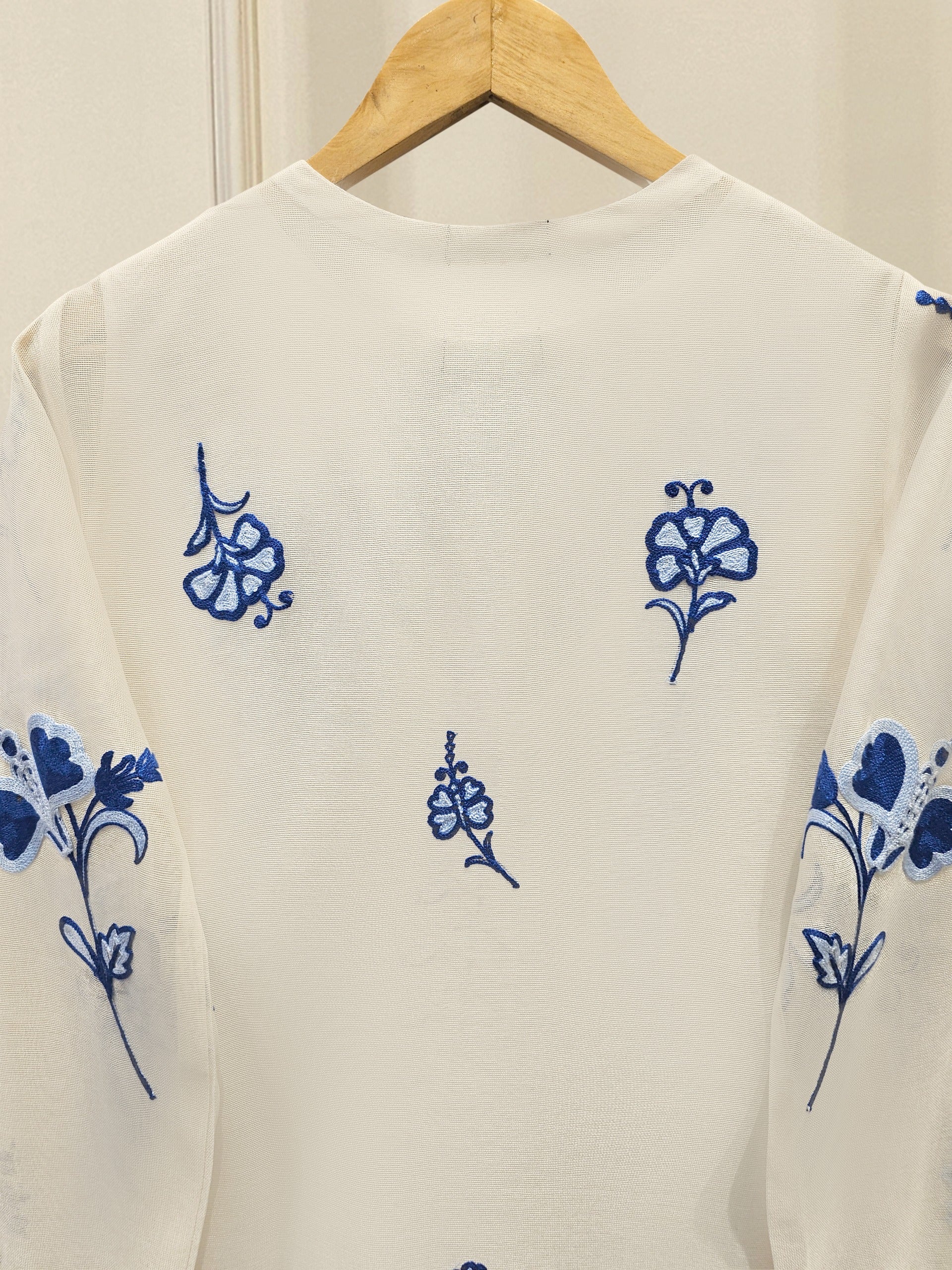 3 Piece - Pure Embroidered Cotton Net Suit S111886