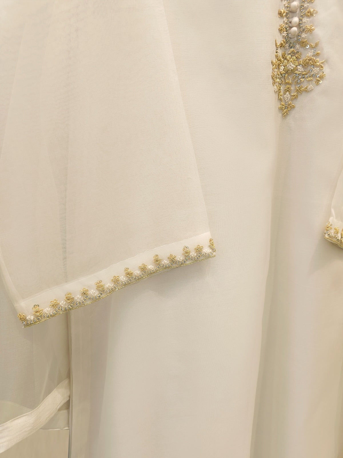 3 Piece - Pure Embroidered Organza Suit S112075