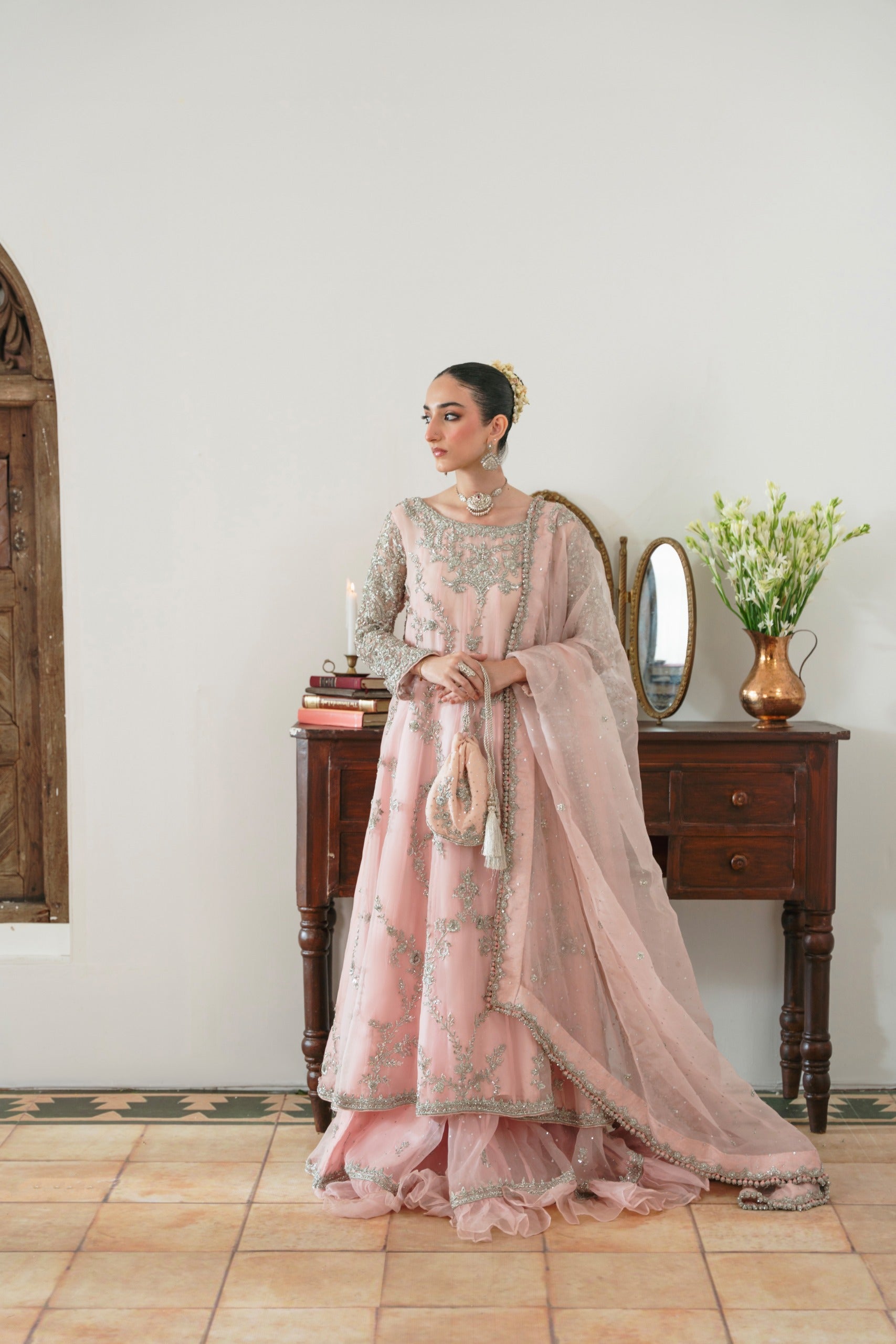 Blush Pink Rashmeen Silver
