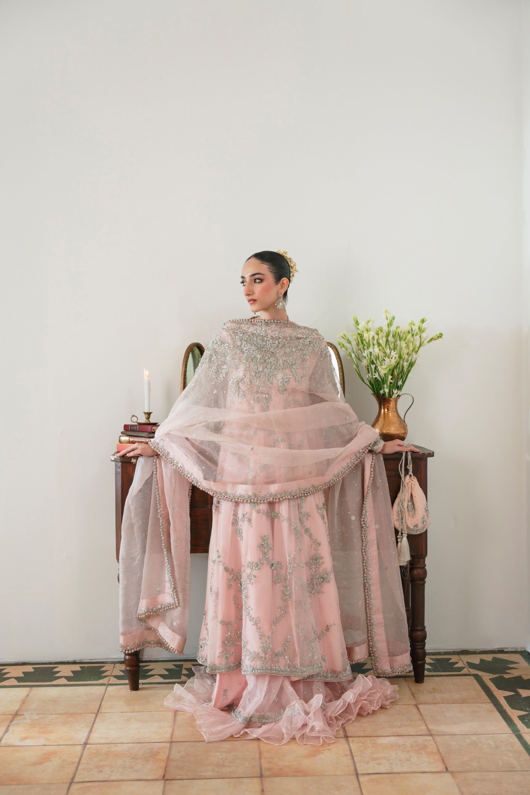 Blush Pink Rashmeen Silver