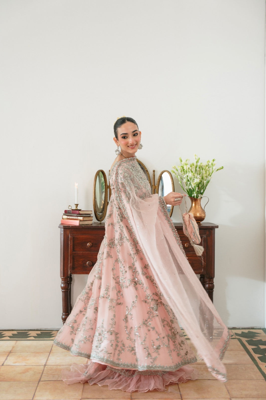 Blush Pink Rashmeen Silver