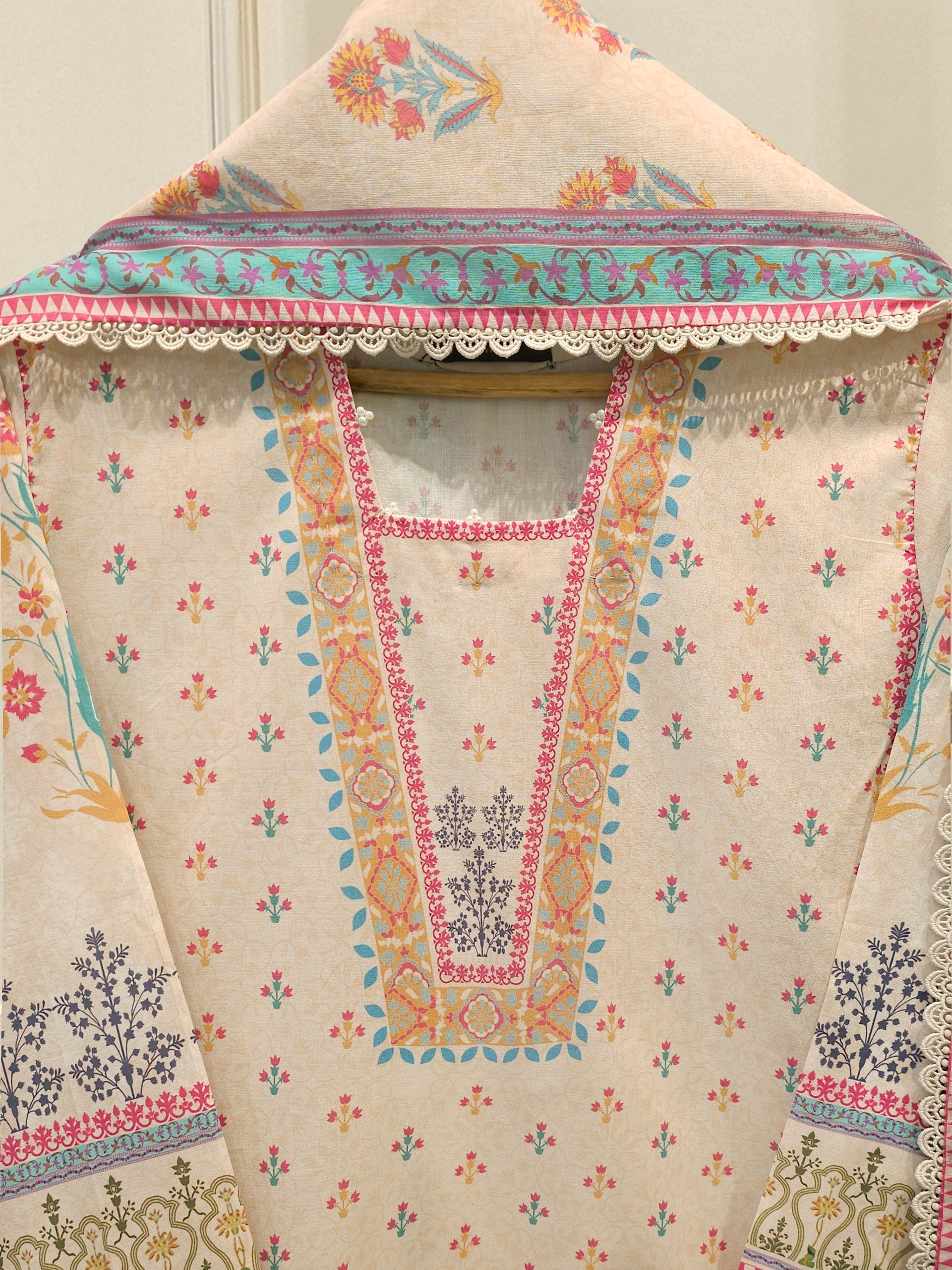 3 Piece - Digital Printed Embroidered Cambric Suit S112968