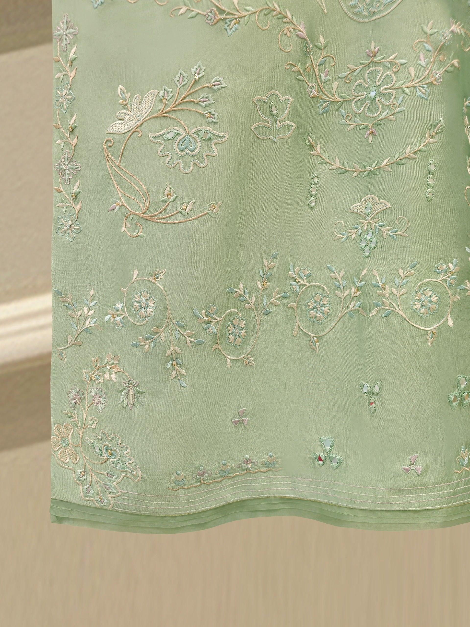 3 Piece- Pure Sheesha Silk Embroidered Suit S113037