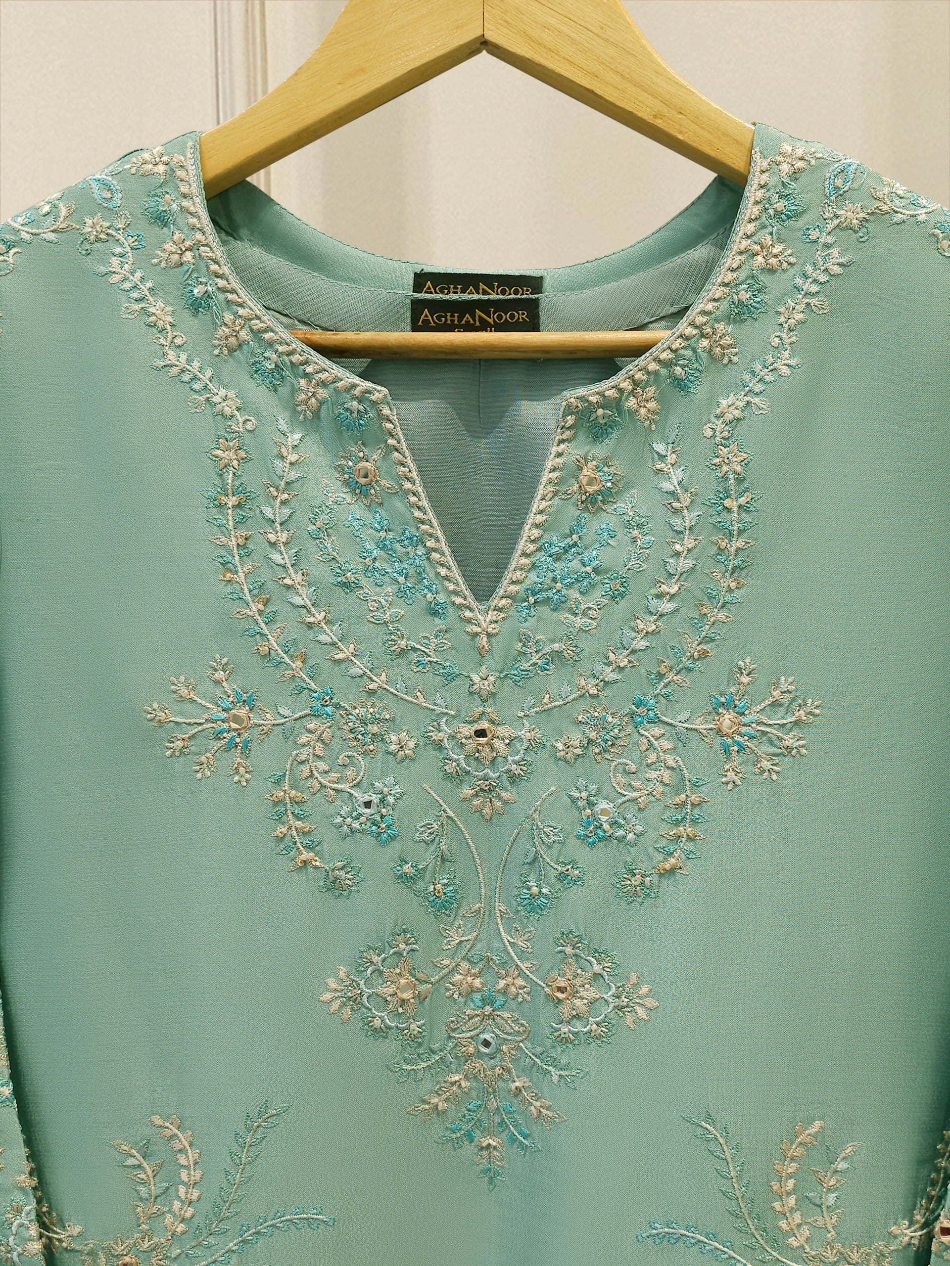 2 Piece- Pure Embroidered Sheesha Silk Suit S113047
