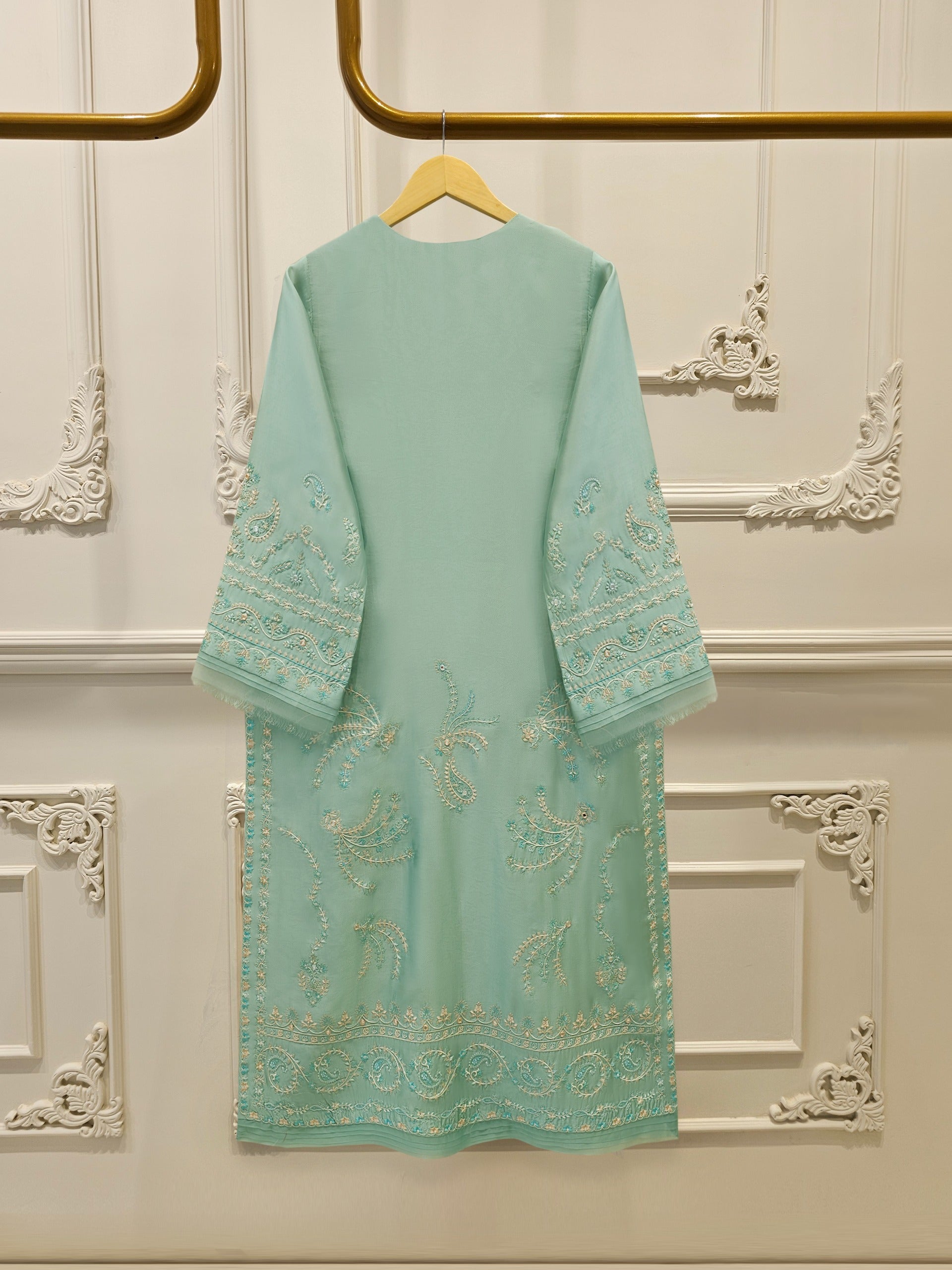 2 Piece- Pure Embroidered Sheesha Silk Suit S113047