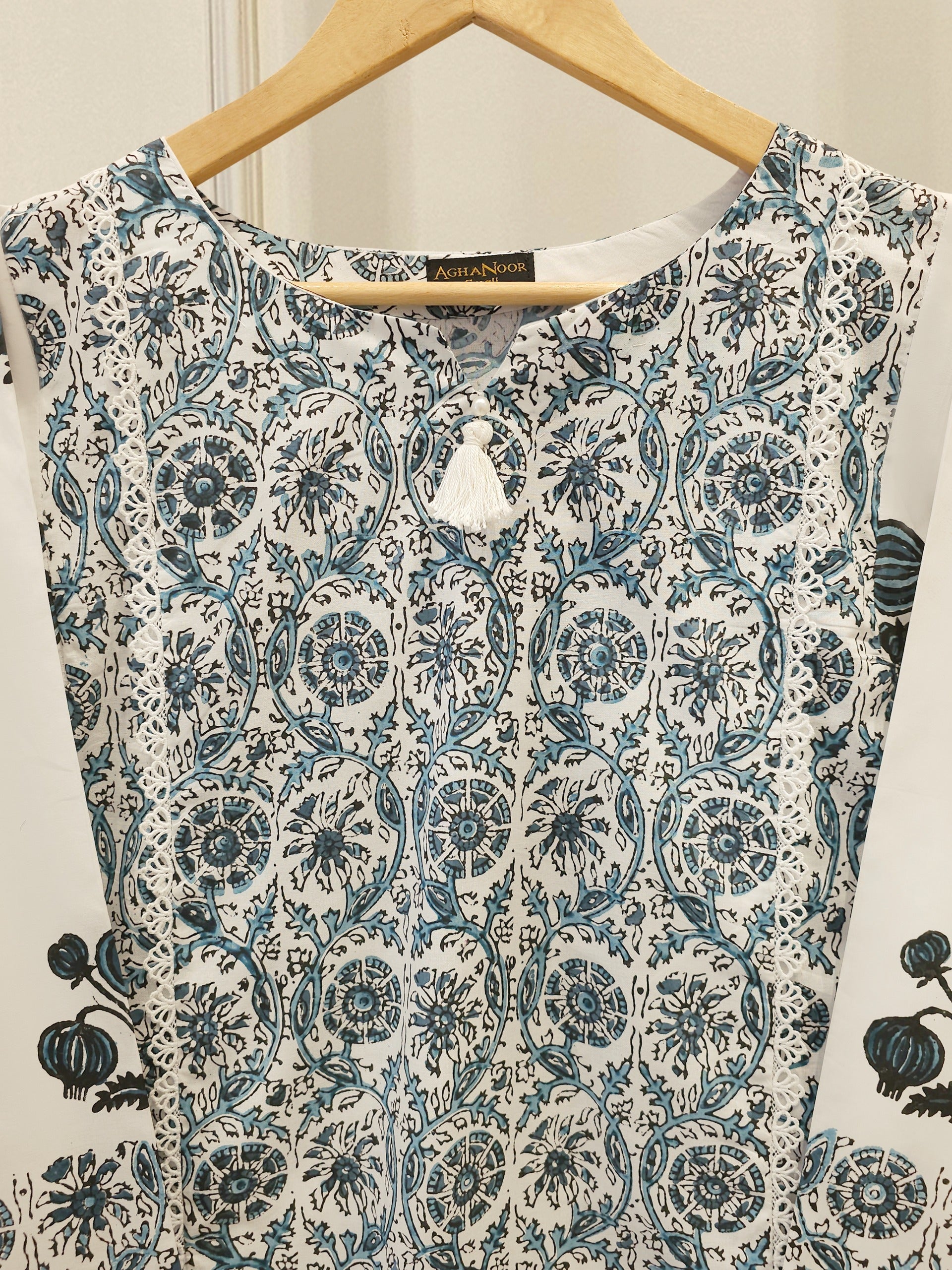 2 Piece - Hand Block Printed Kora Cotton Suit S113050