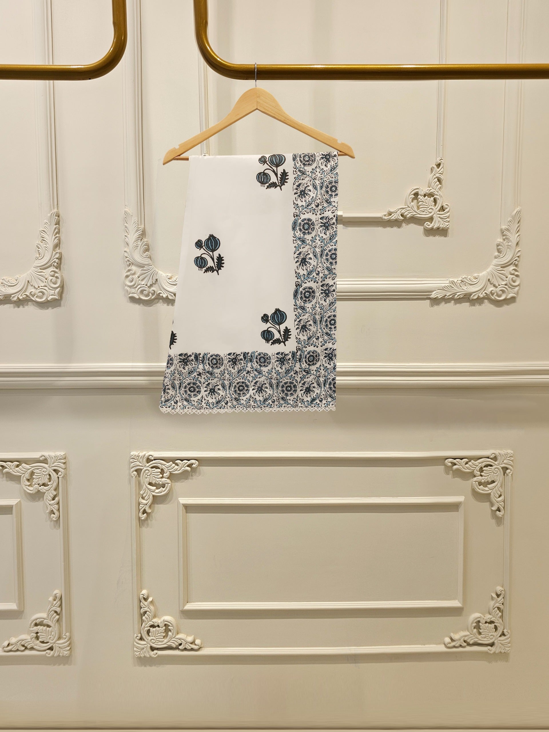2 Piece - Hand Block Printed Kora Cotton Suit S113050