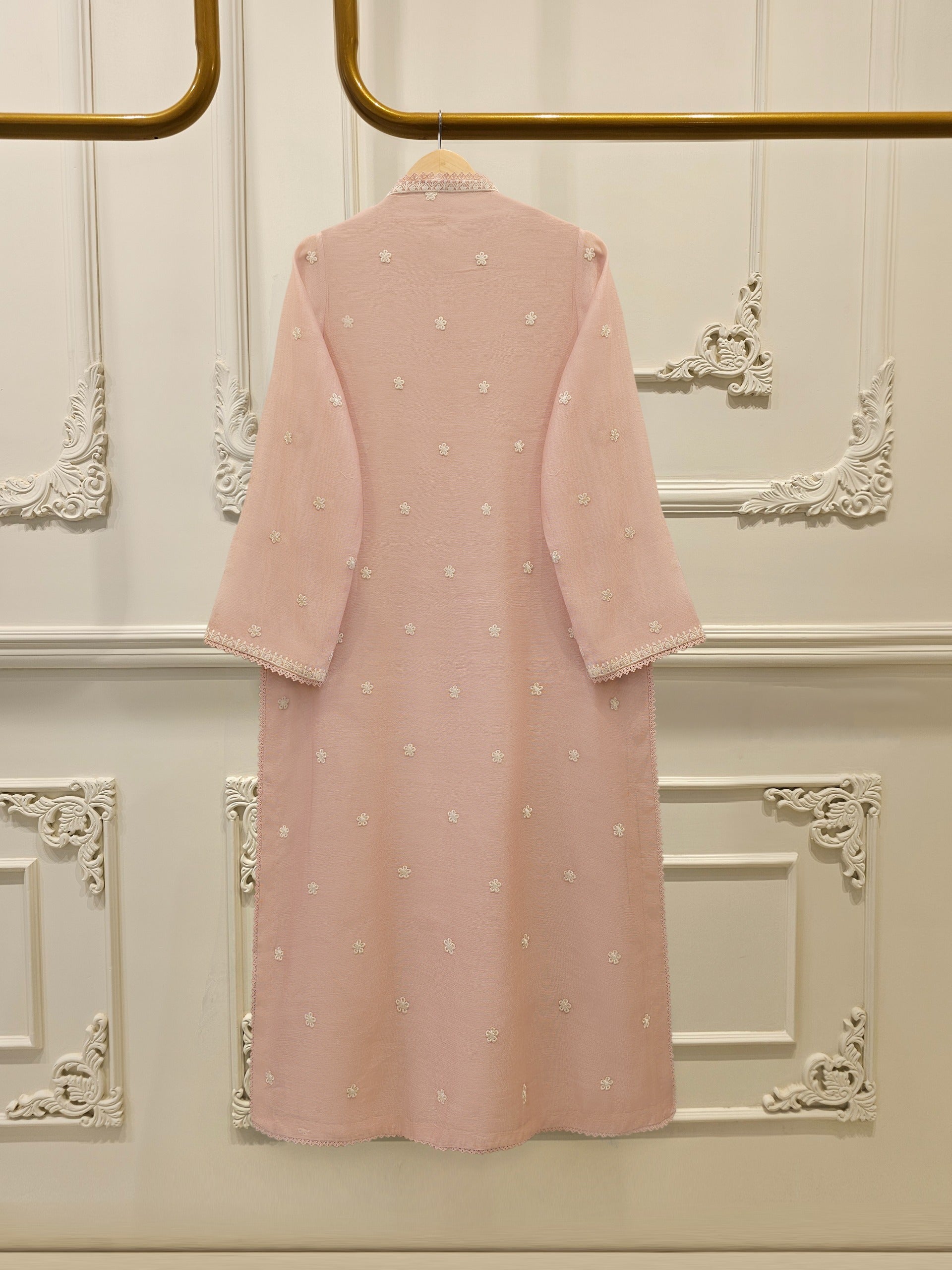 2 Piece - Pure Embroidered Cotton Net Suit S113053
