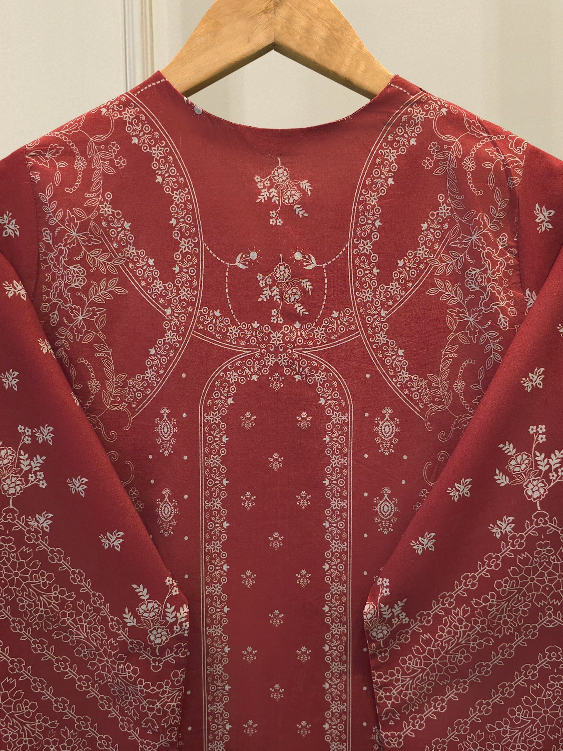 Digital Printed Embroidered Cambric Shirt S113126