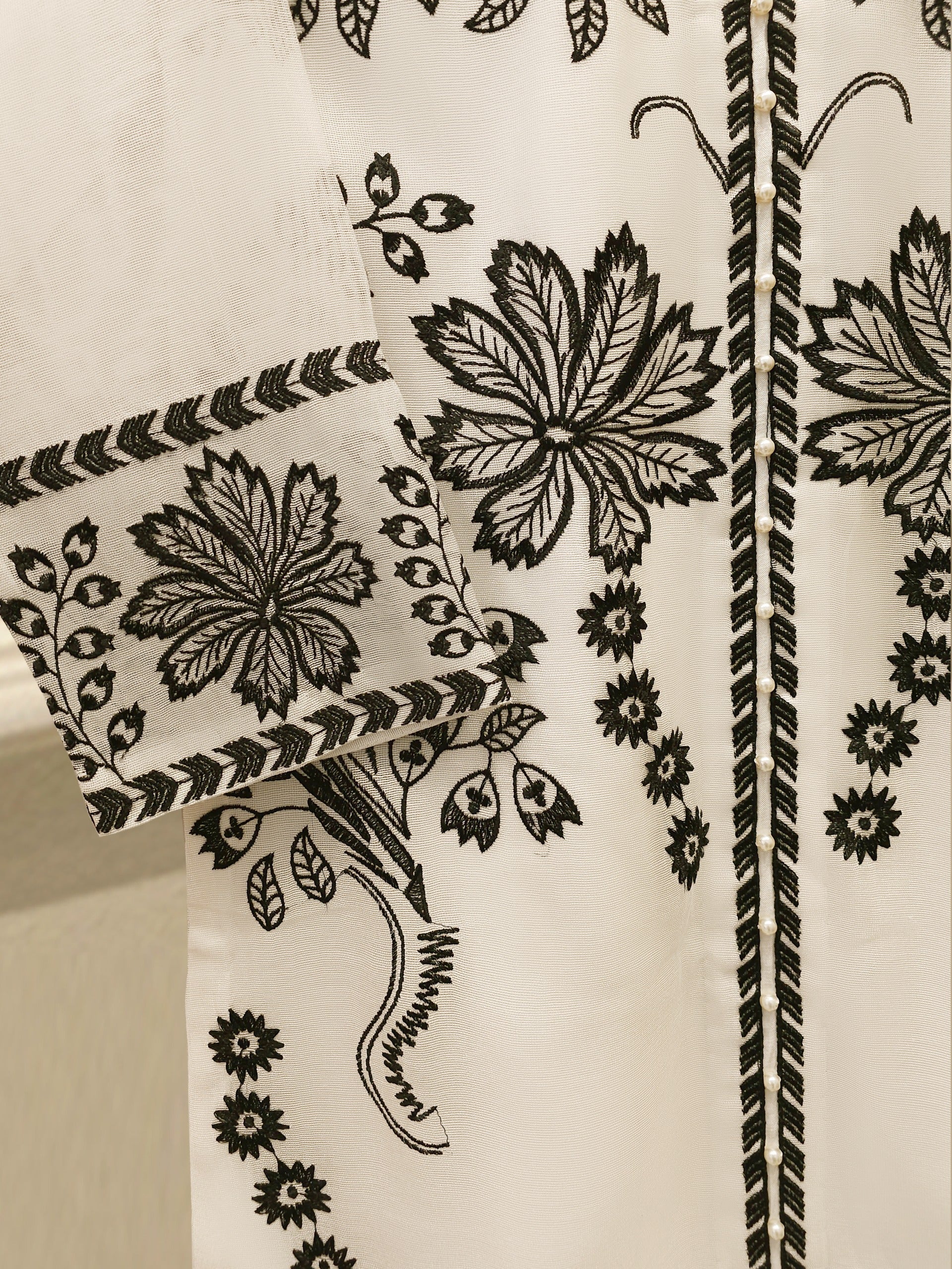 2 Piece - Pure Embroidered Cotton Net Suit S113127