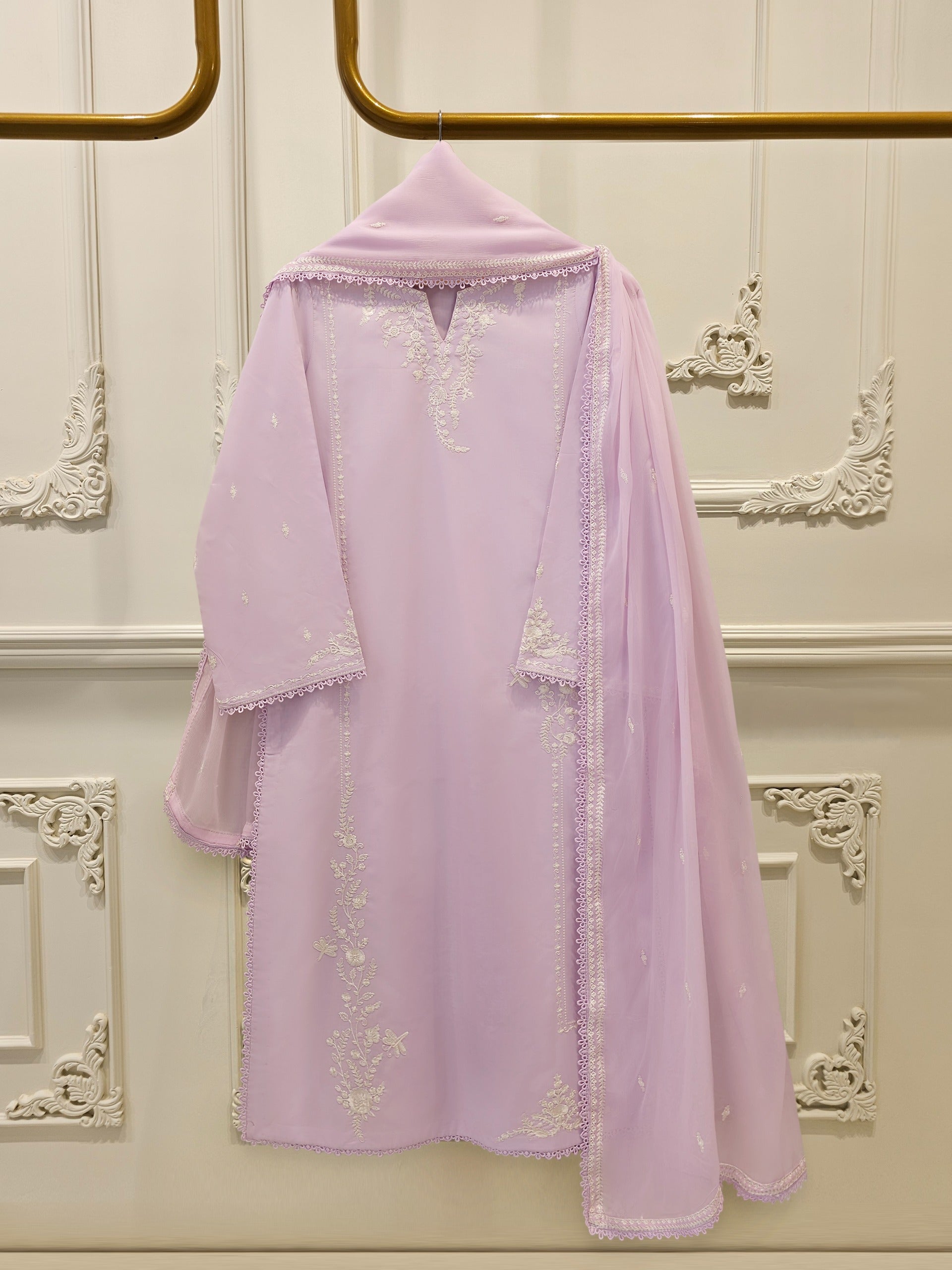 3 Piece - Embroidered Cambric Suit S113163