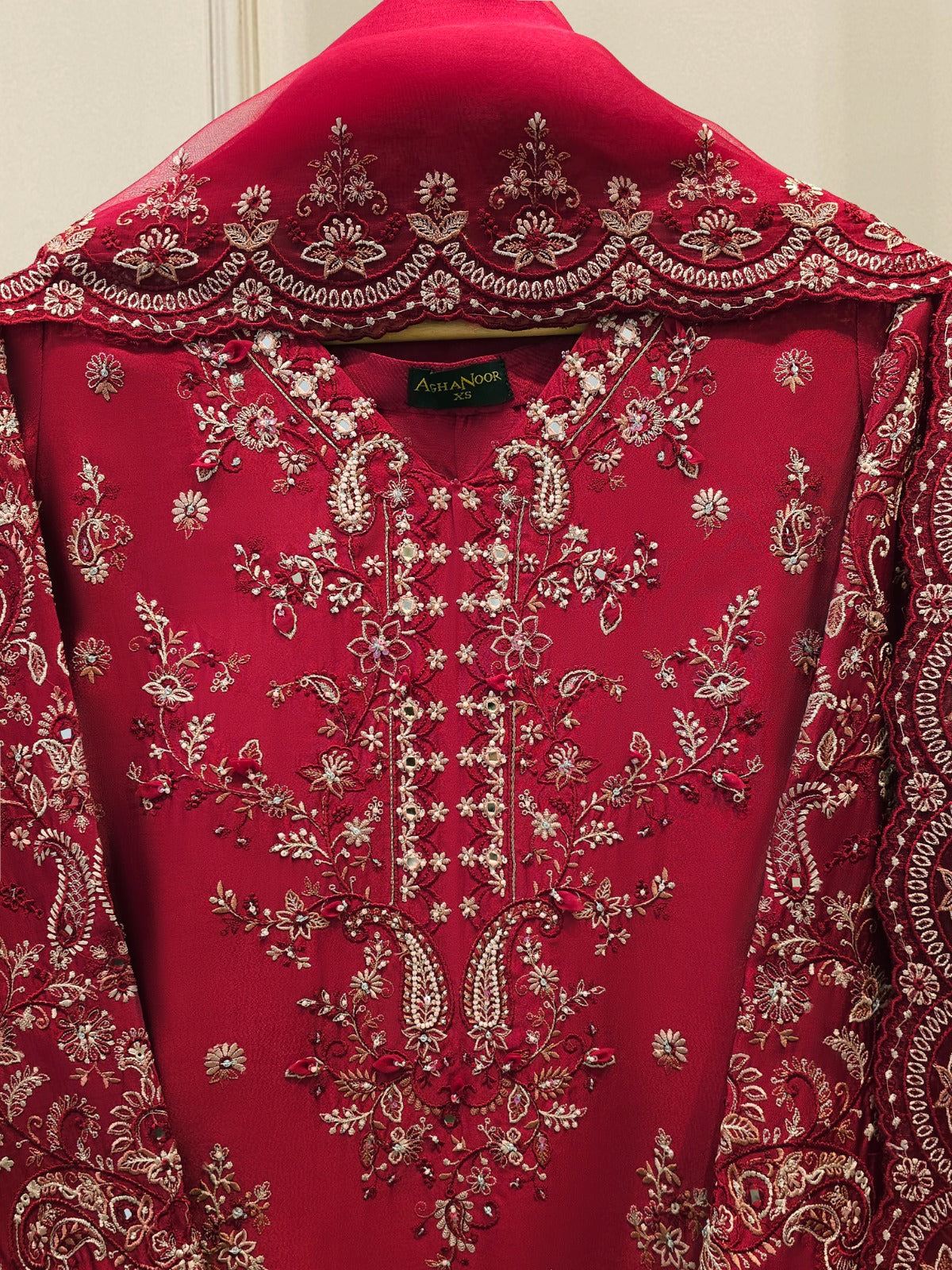 3 Piece- Pure Sheesha Silk Embroidered Suit S113496