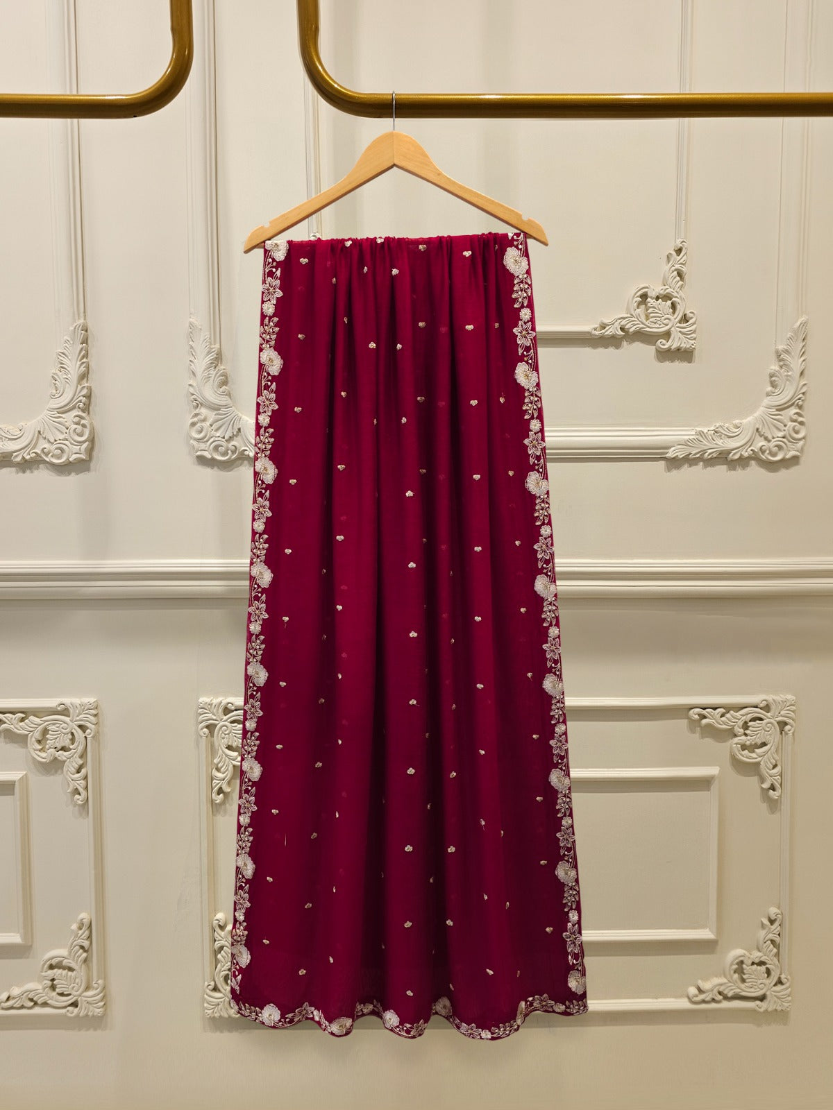 3 Piece - Pure Embroidered Cottone Net Suit S113500
