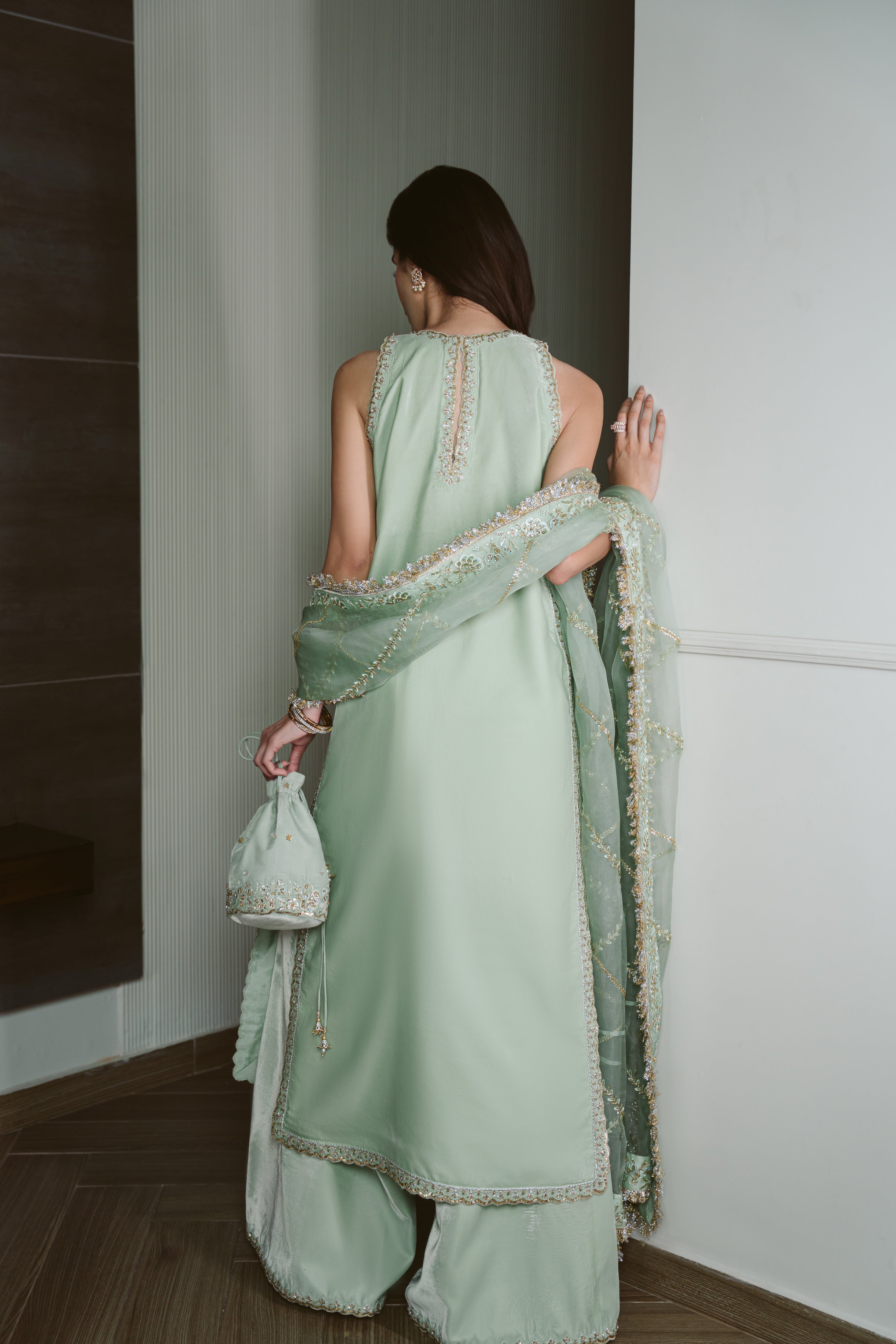 PASTEL MINT LUXURY COUTURE (NPA3-25456) - CUSTOMISABLE FABRIC