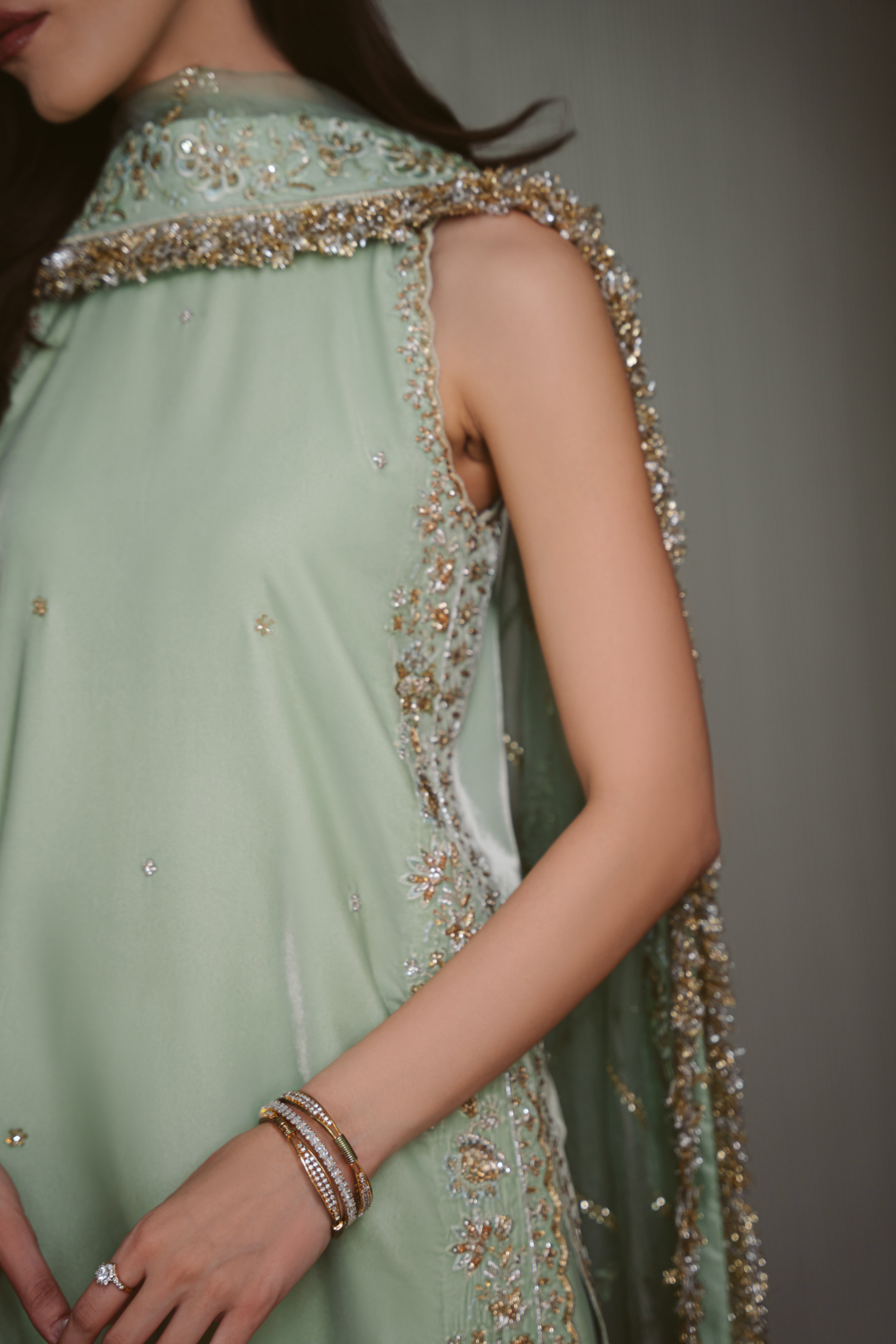 PASTEL MINT LUXURY COUTURE (NPA3-25456) - CUSTOMISABLE FABRIC