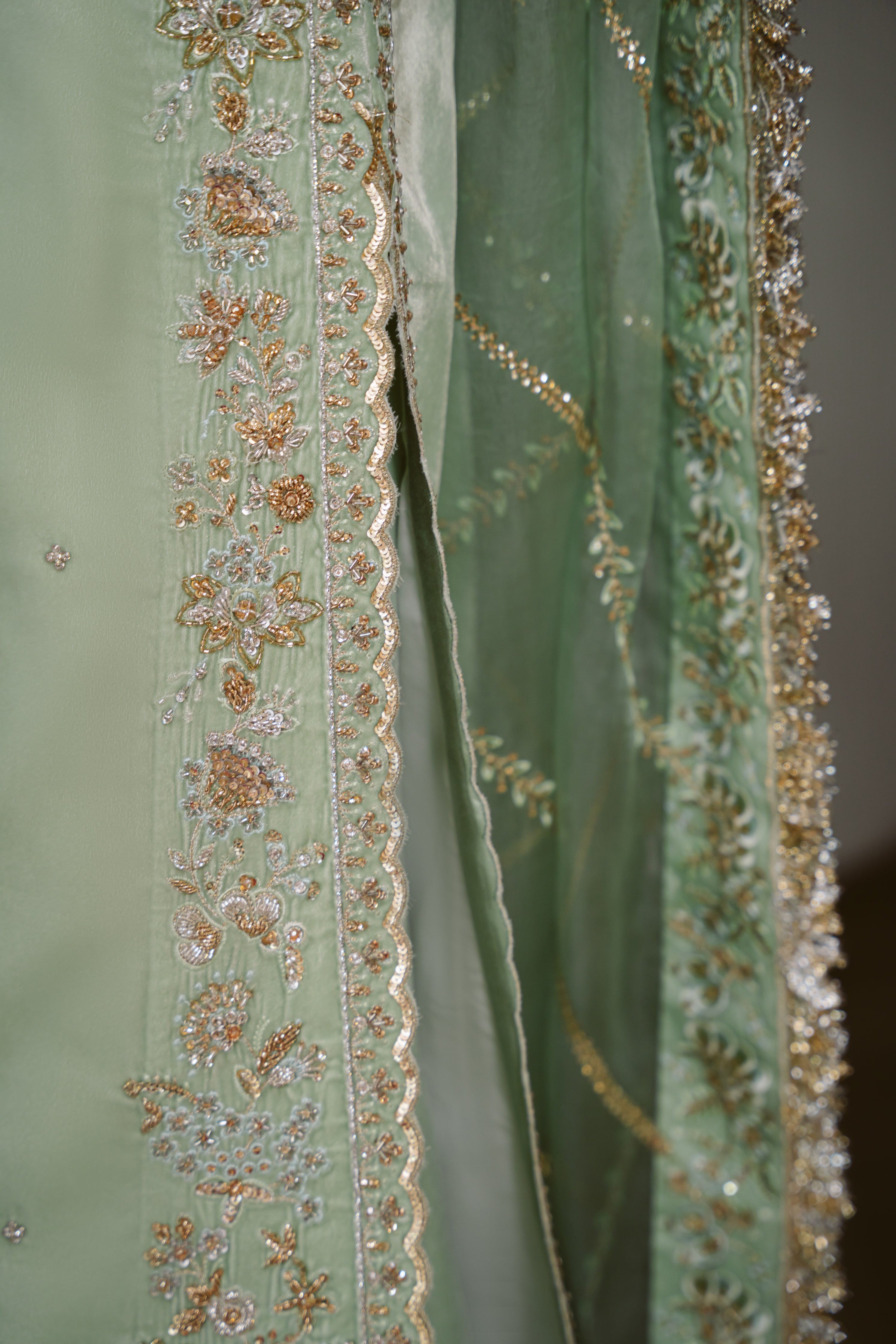 PASTEL MINT LUXURY COUTURE (NPA3-25456) - CUSTOMISABLE FABRIC