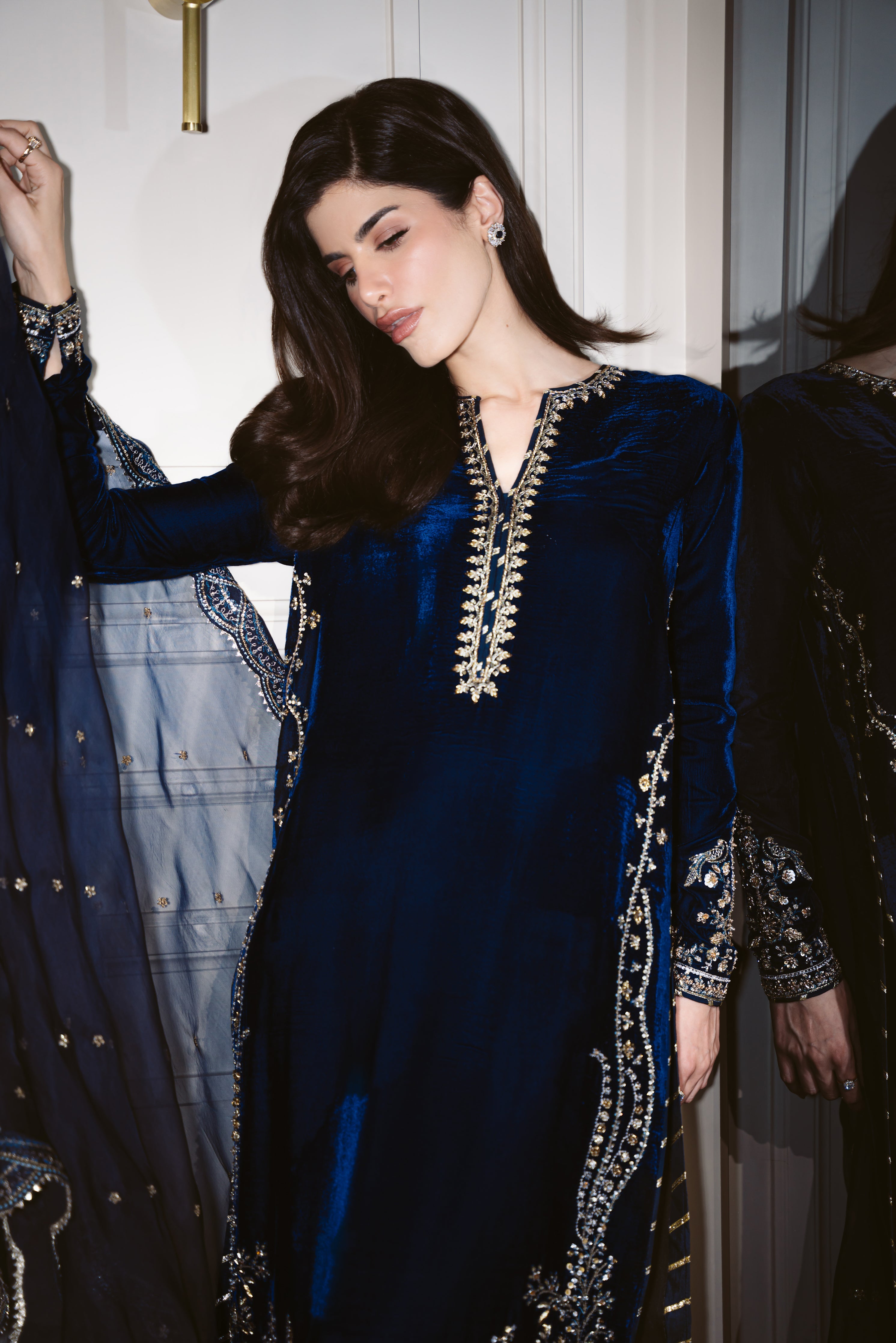 DEEP BLUE LUXURY COUTURE (NPA3-25457) - CUSTOMISABLE FABRIC
