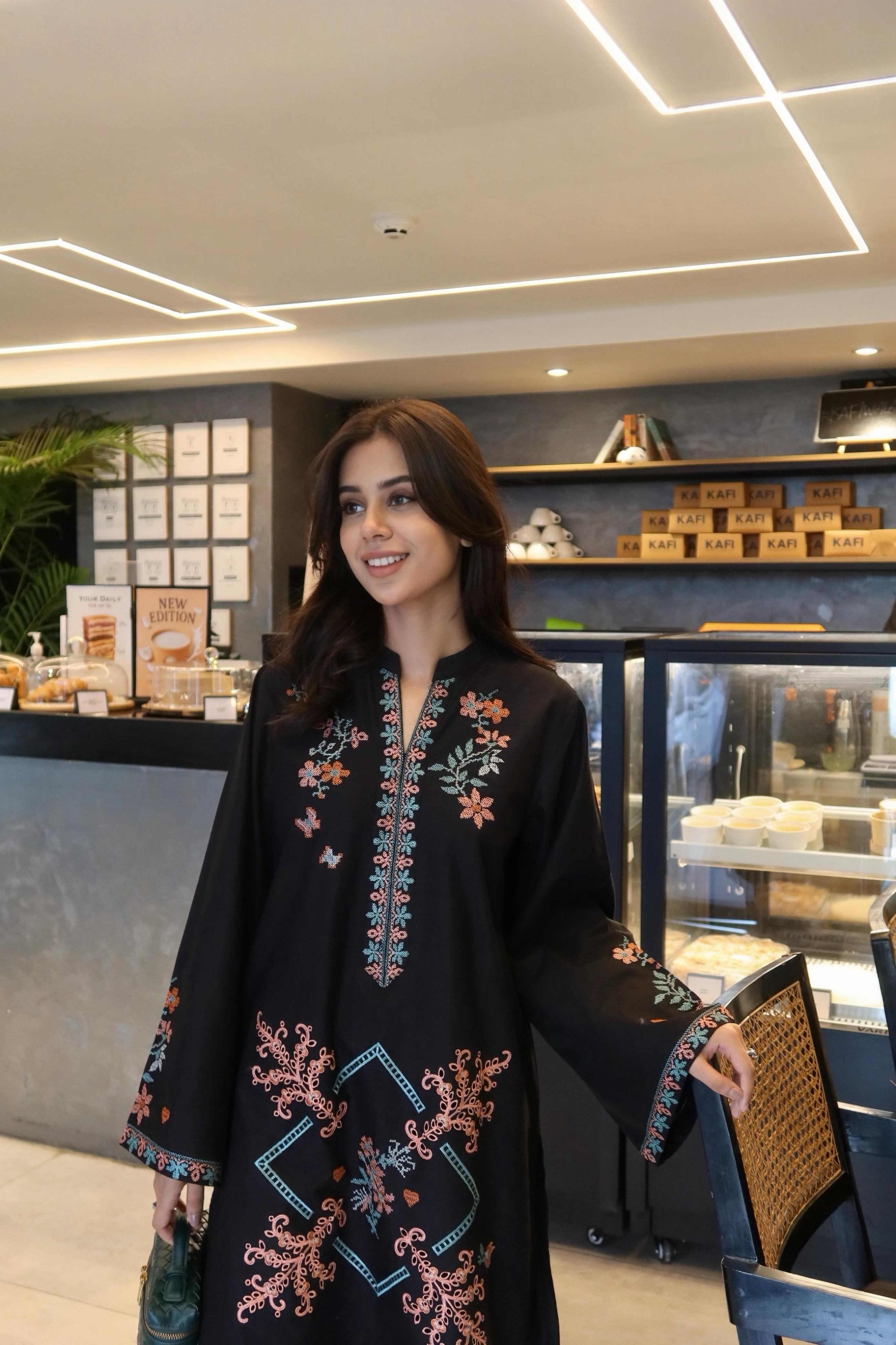 Clematis - Black Embroidered CO-ORD Set