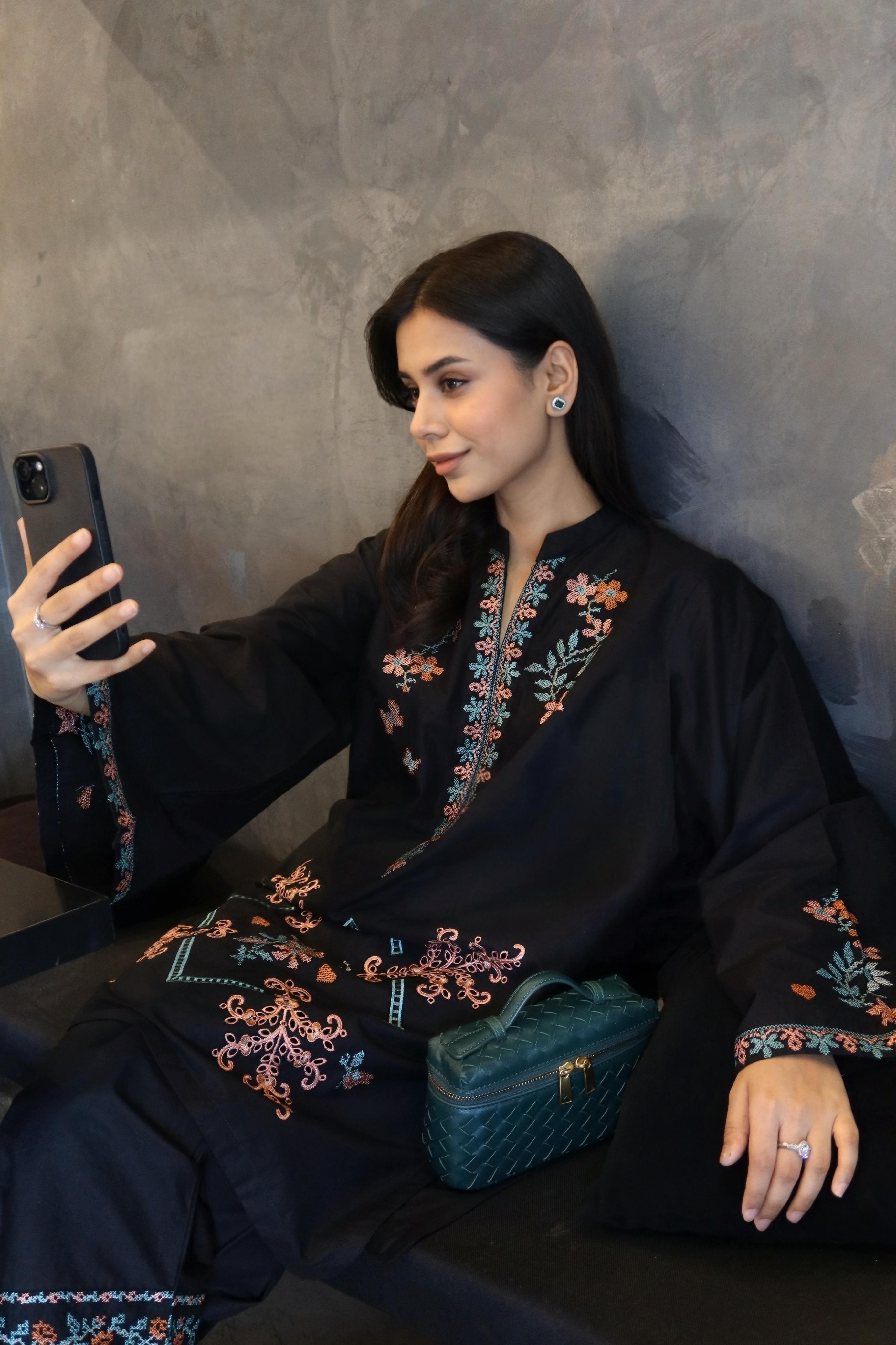 Clematis - Black Embroidered CO-ORD Set