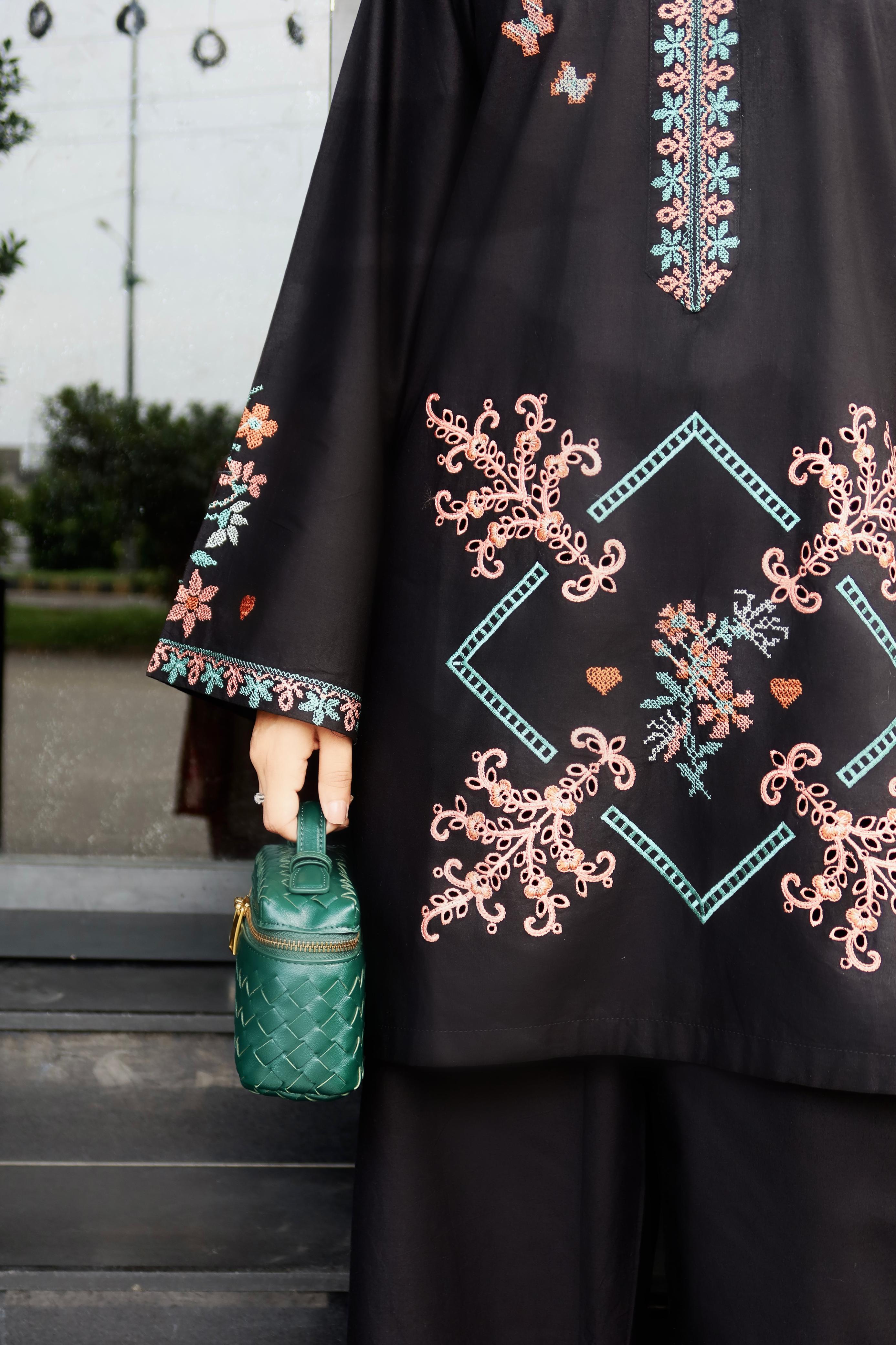 Clematis - Black Embroidered CO-ORD Set