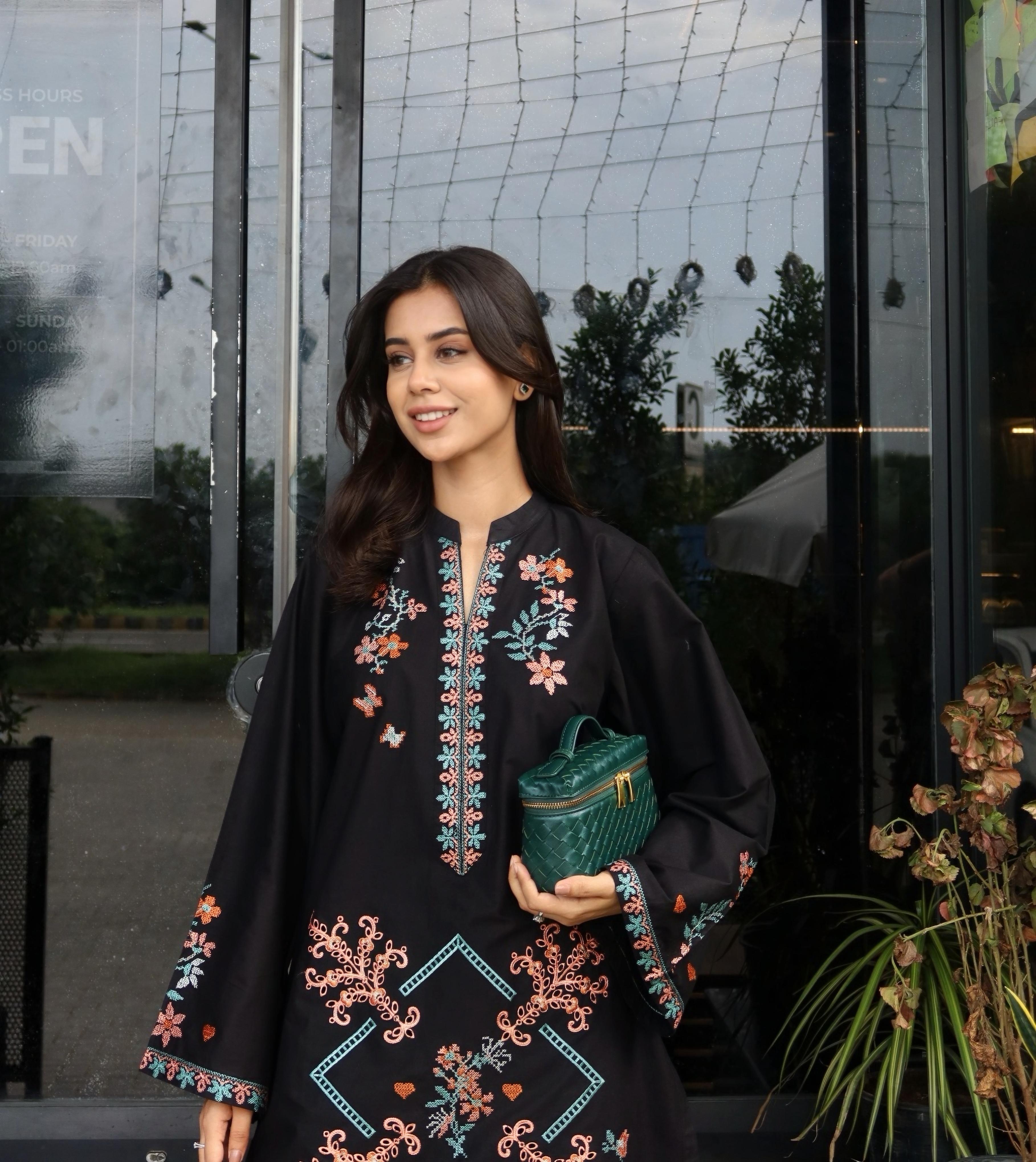 Clematis - Black Embroidered CO-ORD Set