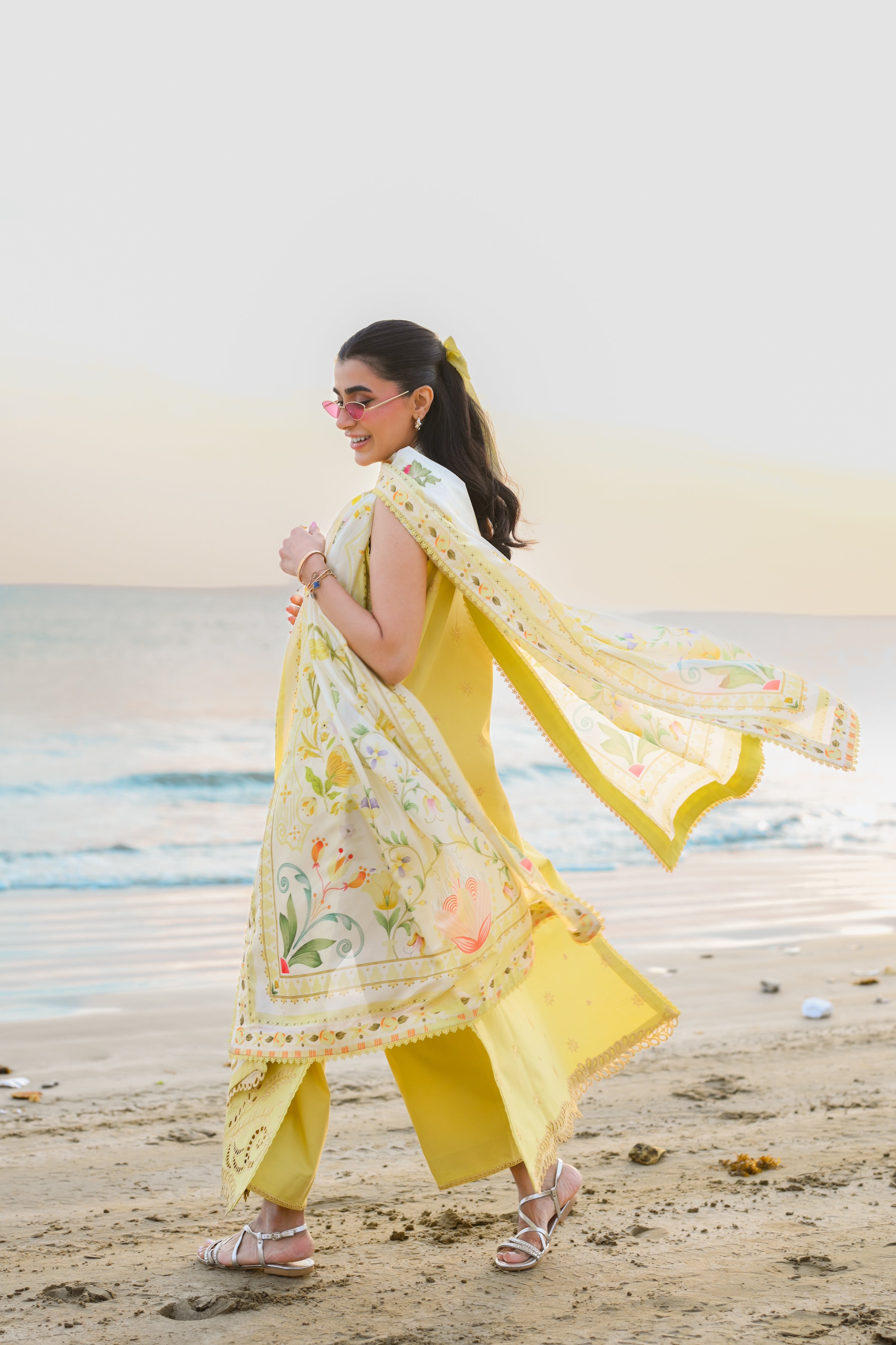 PASTEL LIME YELLOW LUXURY EMBROIDERED LUXURY LAWN SET (NEL-26607) LUXURY LAWN 2026