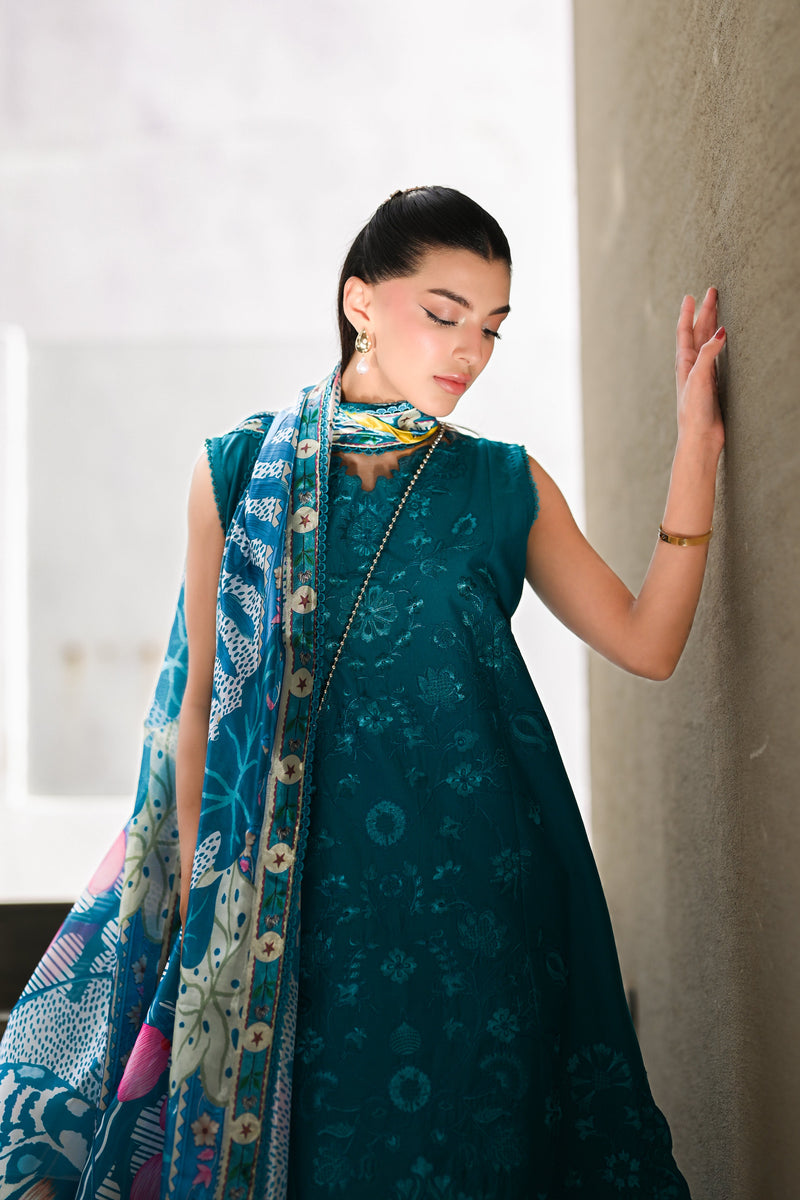 DEEP TURQUOISE LUXURY EMBROIDERED LAWN (NEL-26609) LUXURY LAWN x EID 2026