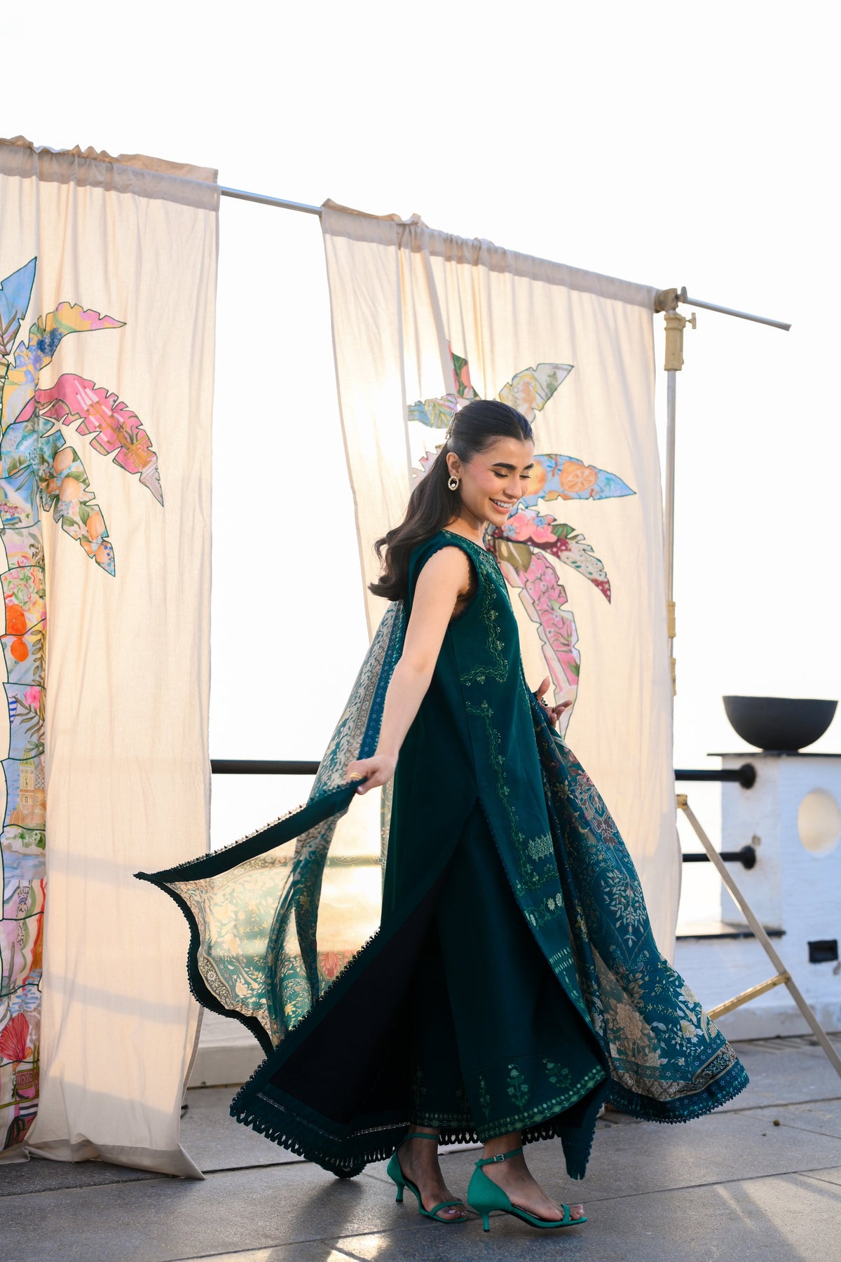 EMERALD GREEN LUXURY EMBROIDERED LAWN (NEL-26603) LUXURY LAWN 2026