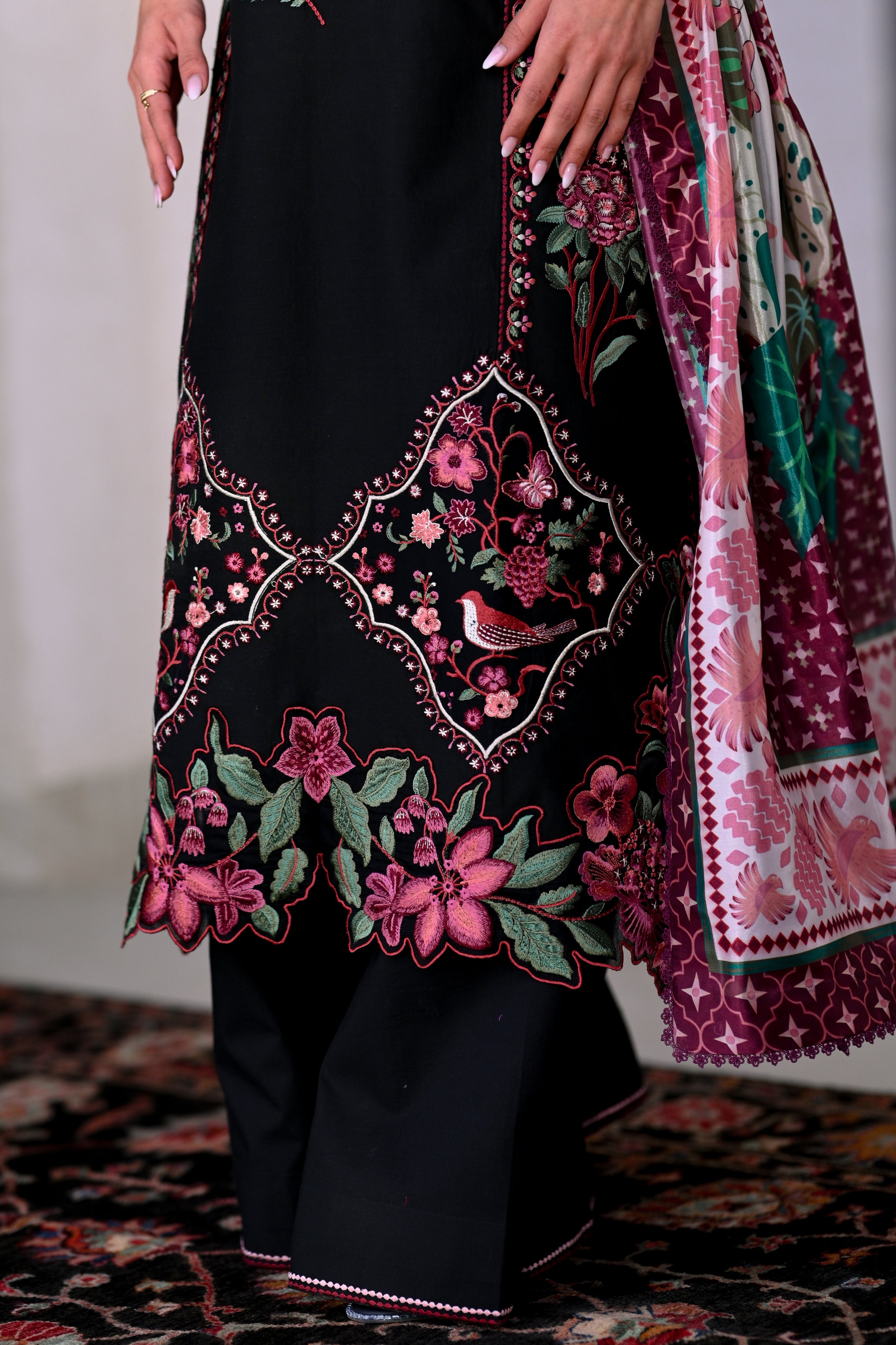 BLACK LUXURY EMBROIDERED LAWN 3PCS SET (NEL-26611) LUXURY LAWN 2026