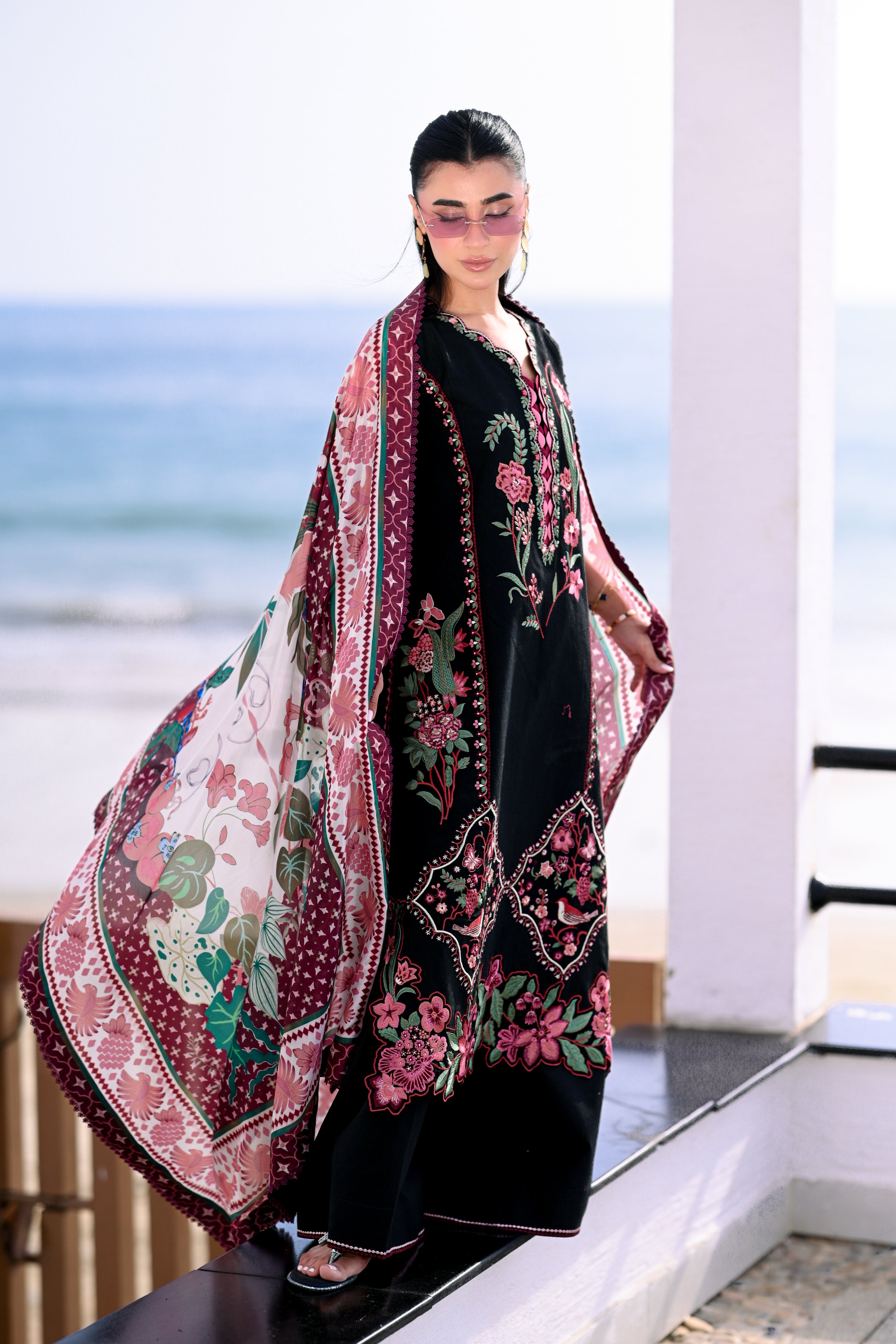 BLACK LUXURY EMBROIDERED LAWN 3PCS SET (NEL-26611) LUXURY LAWN 2026