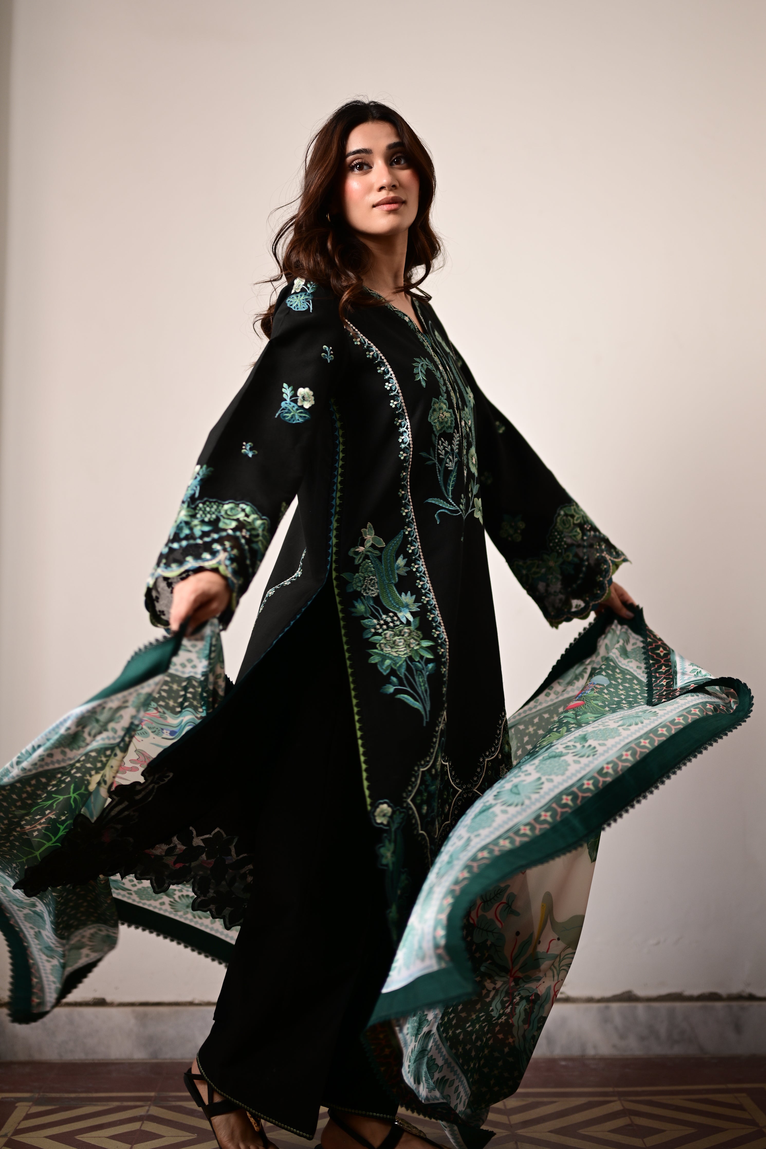 LUNA LUXURY EMBROIDERED LAWN SET (NEL-26614) 2026