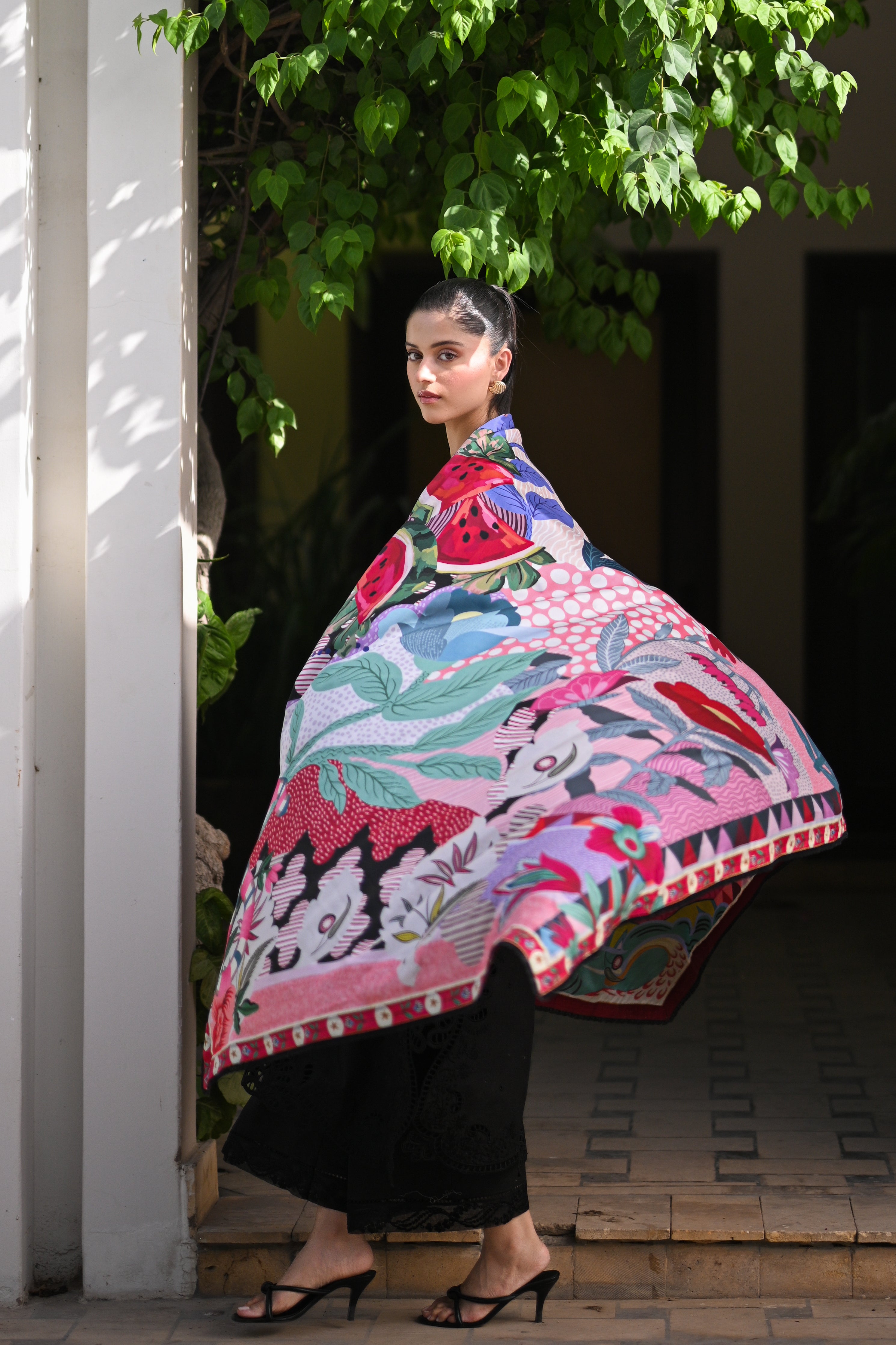 Black Luxury Printed Embroidered Lawn Set Nel 25611