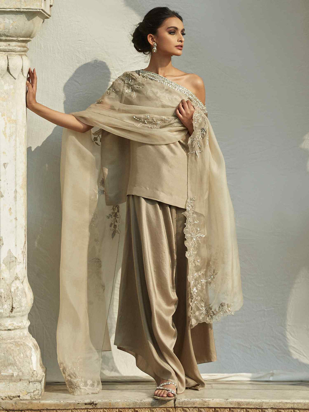 Off Shoulder, Pants & Dupatta