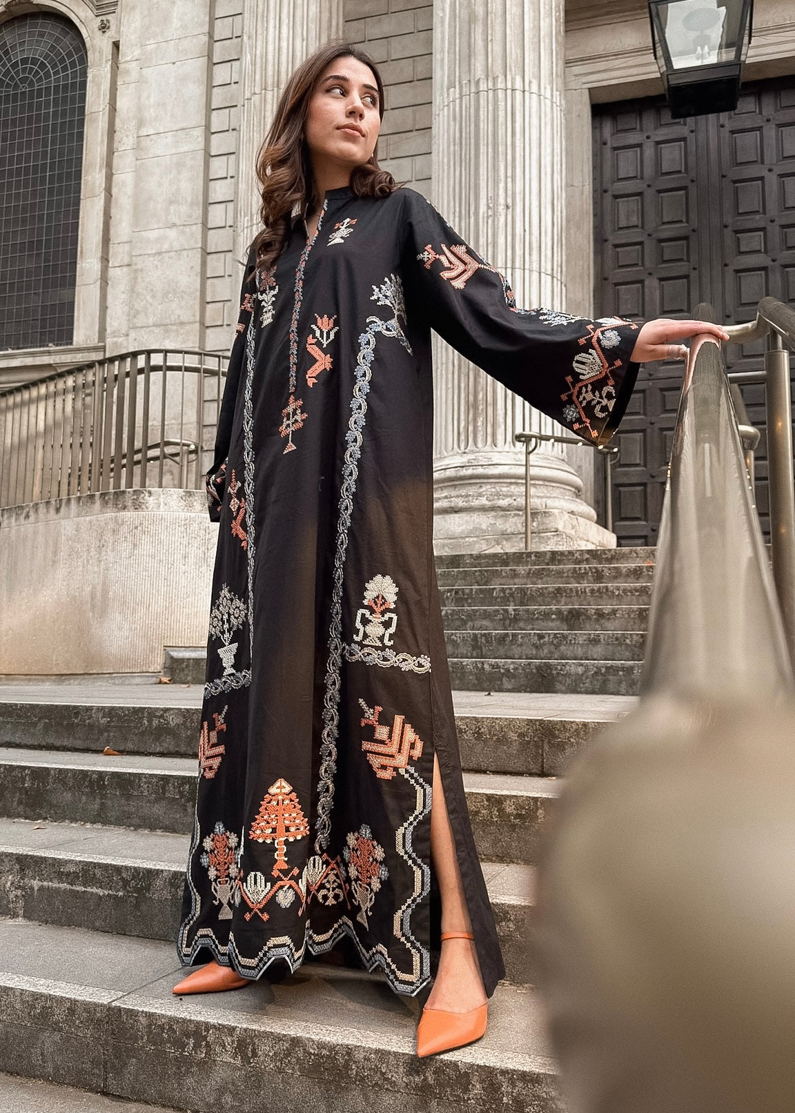 Onyx - Black Embroidered Kaftan
