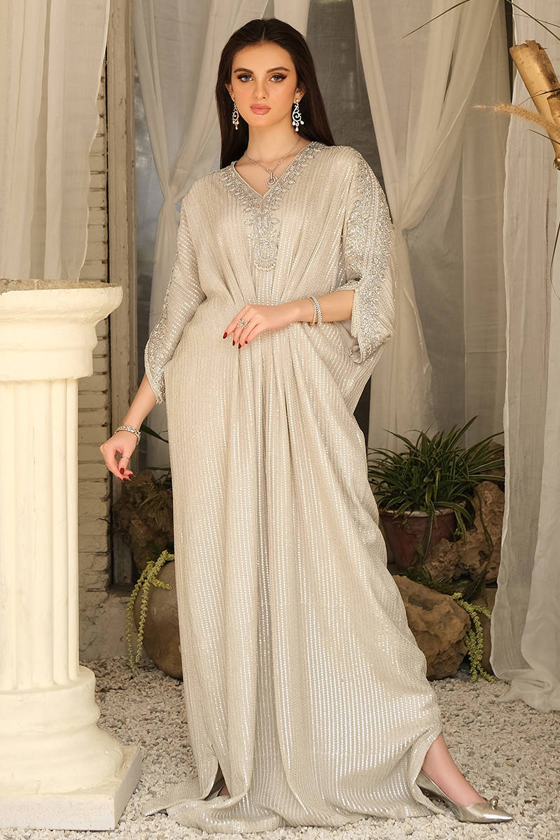 Moonstone Festive kaftan by Alizay Saad