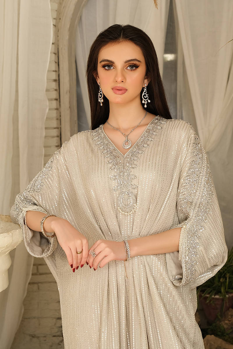 Moonstone Festive kaftan by Alizay Saad