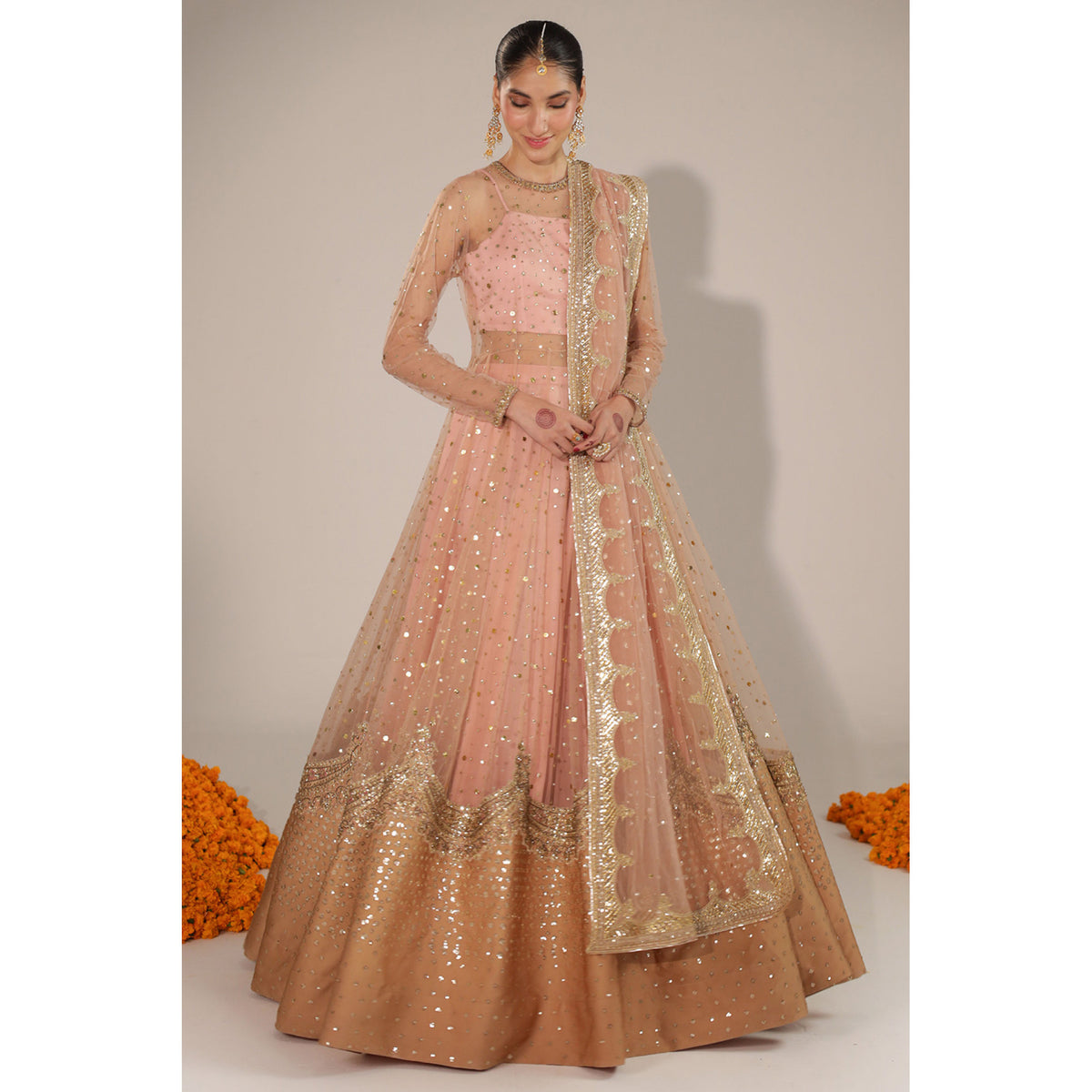 Peach Anarkali
