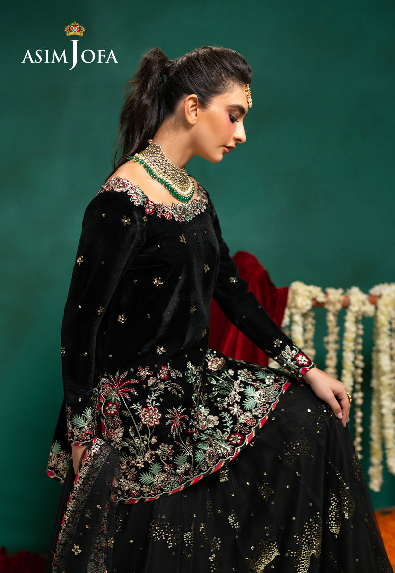 AJUMV-07 Embroidered Velvet Unstitched 3 Pcs