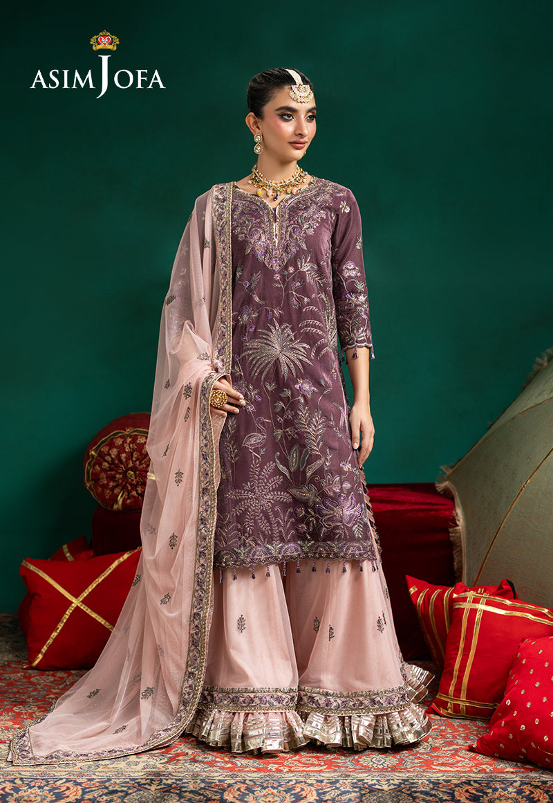 AJUMV-02 Embroidered Velvet Unstitched 3 Pcs